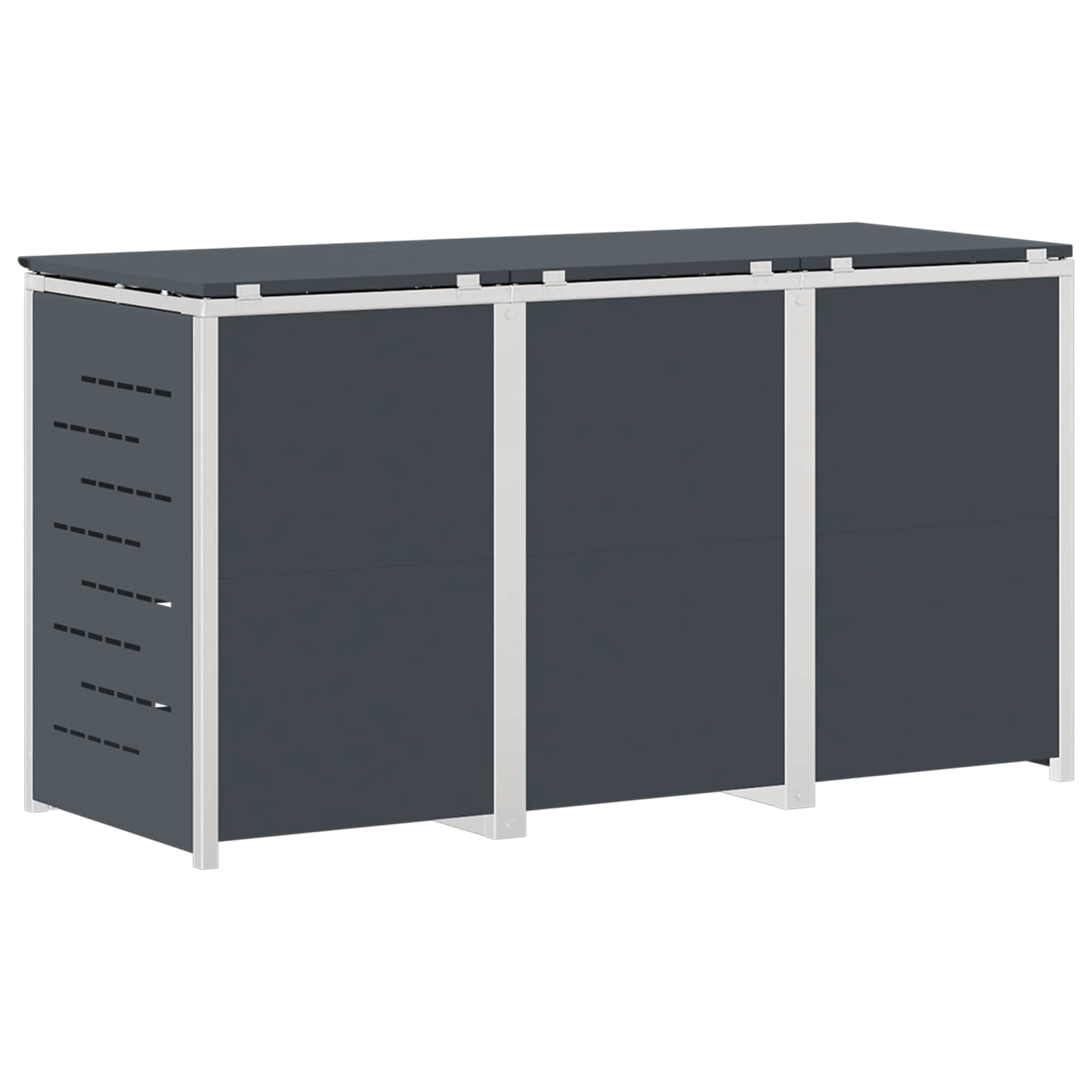 Rollbehälterlagerung for 3 Bins 240L Edelstahl Anthrazit