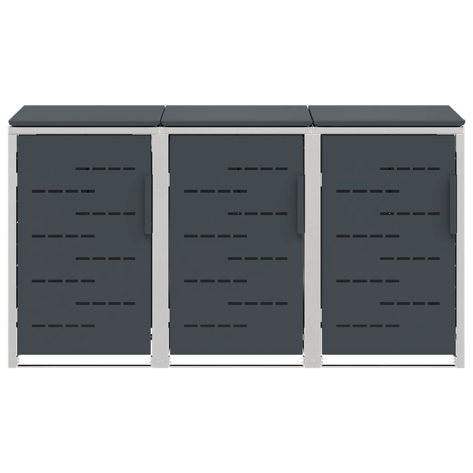 Rollbehälterlagerung for 3 Bins 240L Edelstahl Anthrazit