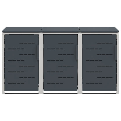 Rollbehälterlagerung for 3 Bins 240L Edelstahl Anthrazit