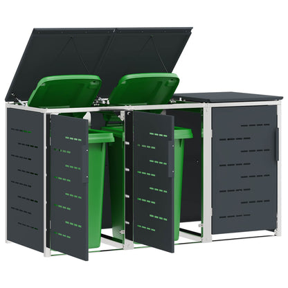 Rollbehälterlagerung for 3 Bins 240L Edelstahl Anthrazit