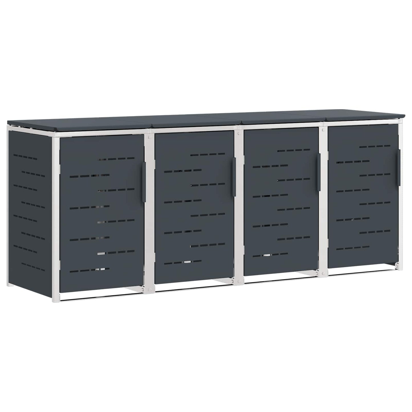 Rollbehälterlagerung for 4 Bins 240L Edelstahl Anthrazit