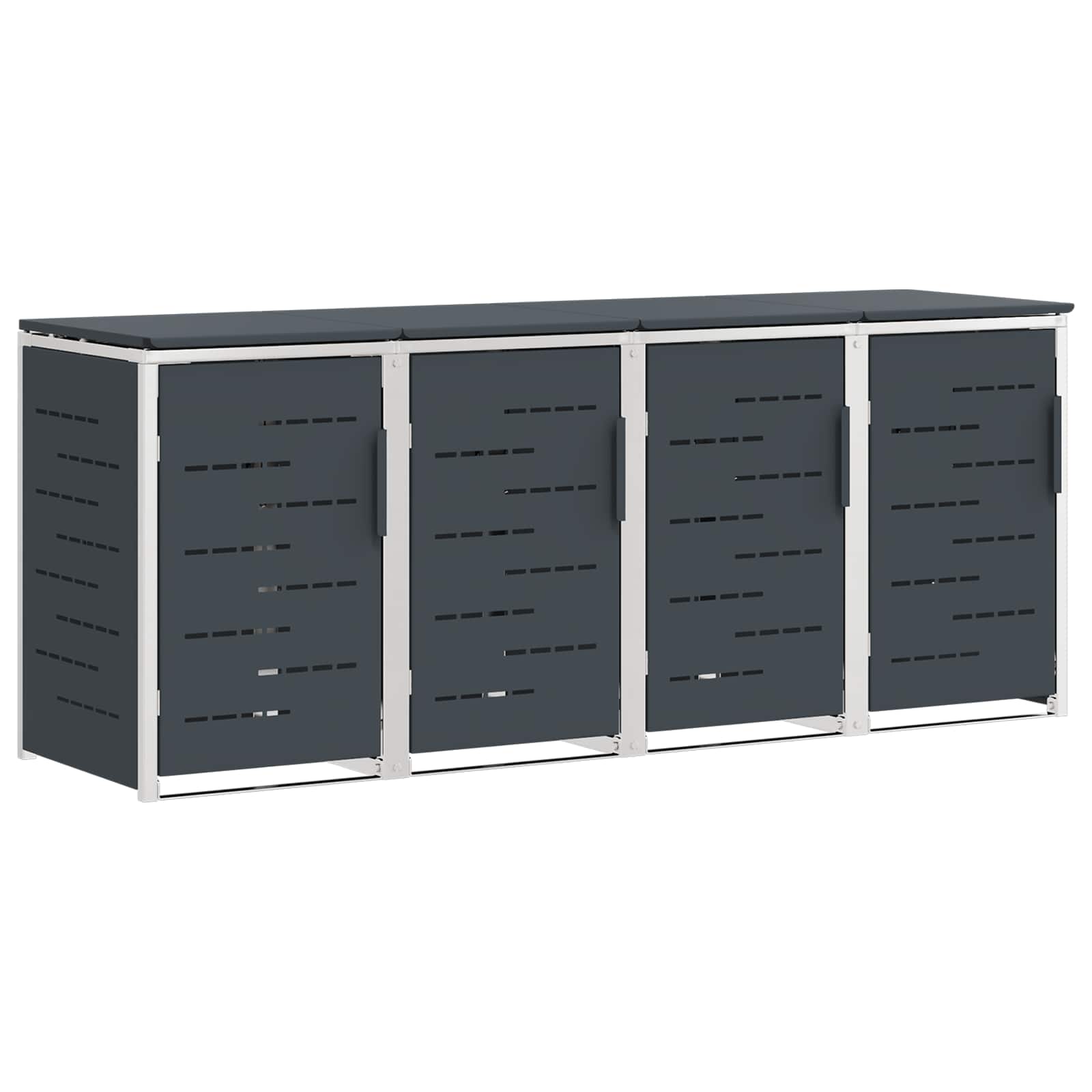 Rollbehälterlagerung for 4 Bins 240L Edelstahl Anthrazit