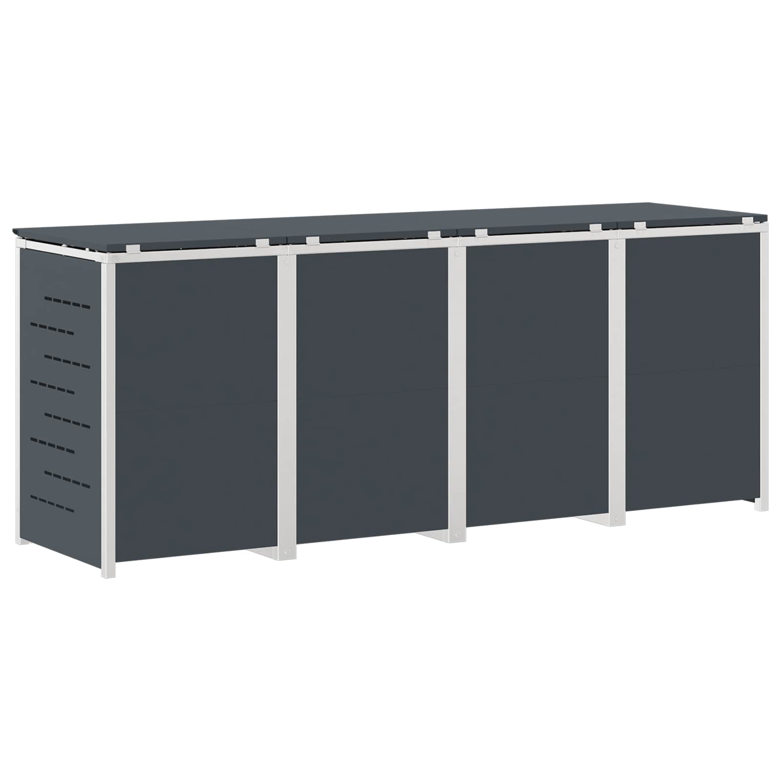 Rollbehälterlagerung for 4 Bins 240L Edelstahl Anthrazit