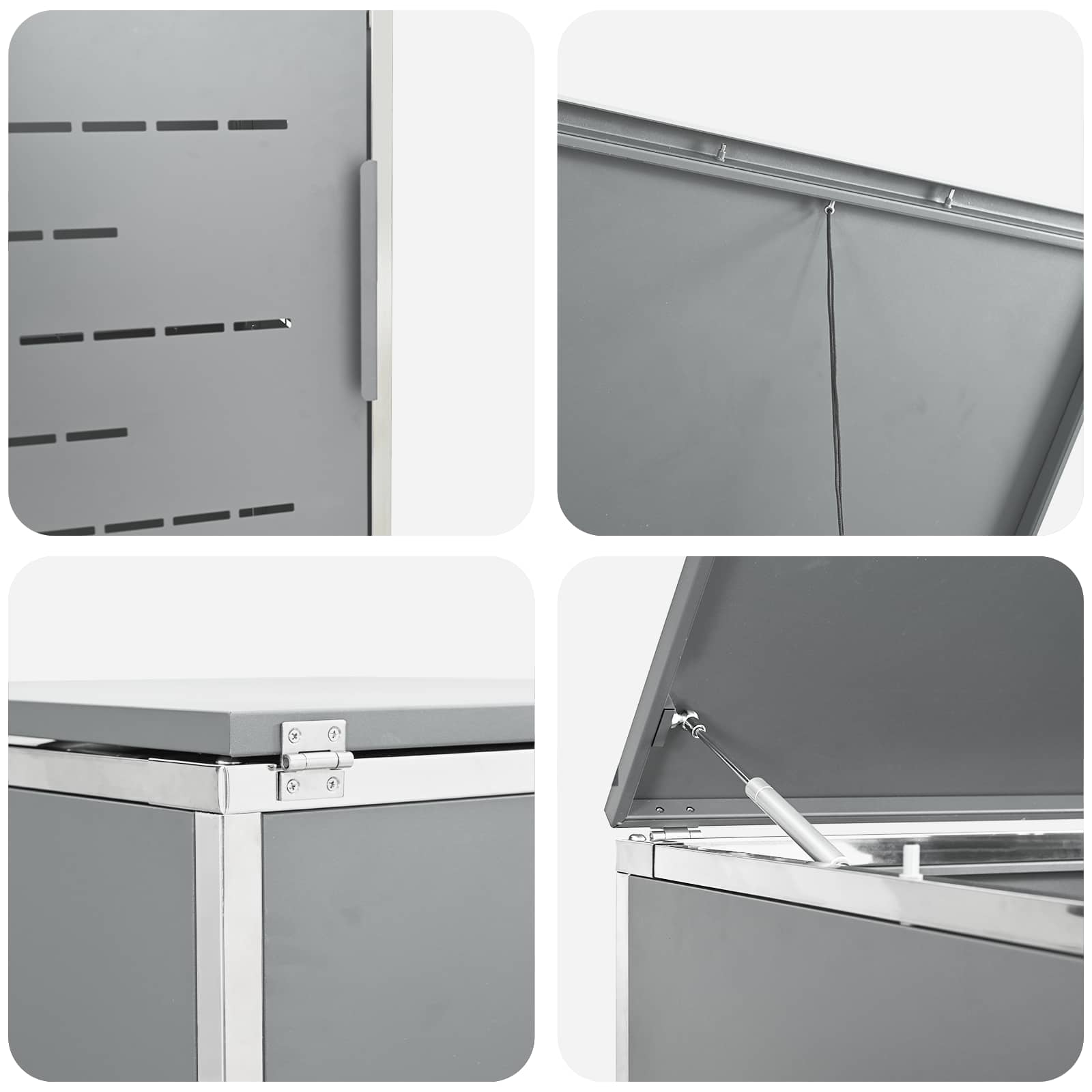 Rollbehälterlagerung for 2 Bins 240L Edelstahl Grau