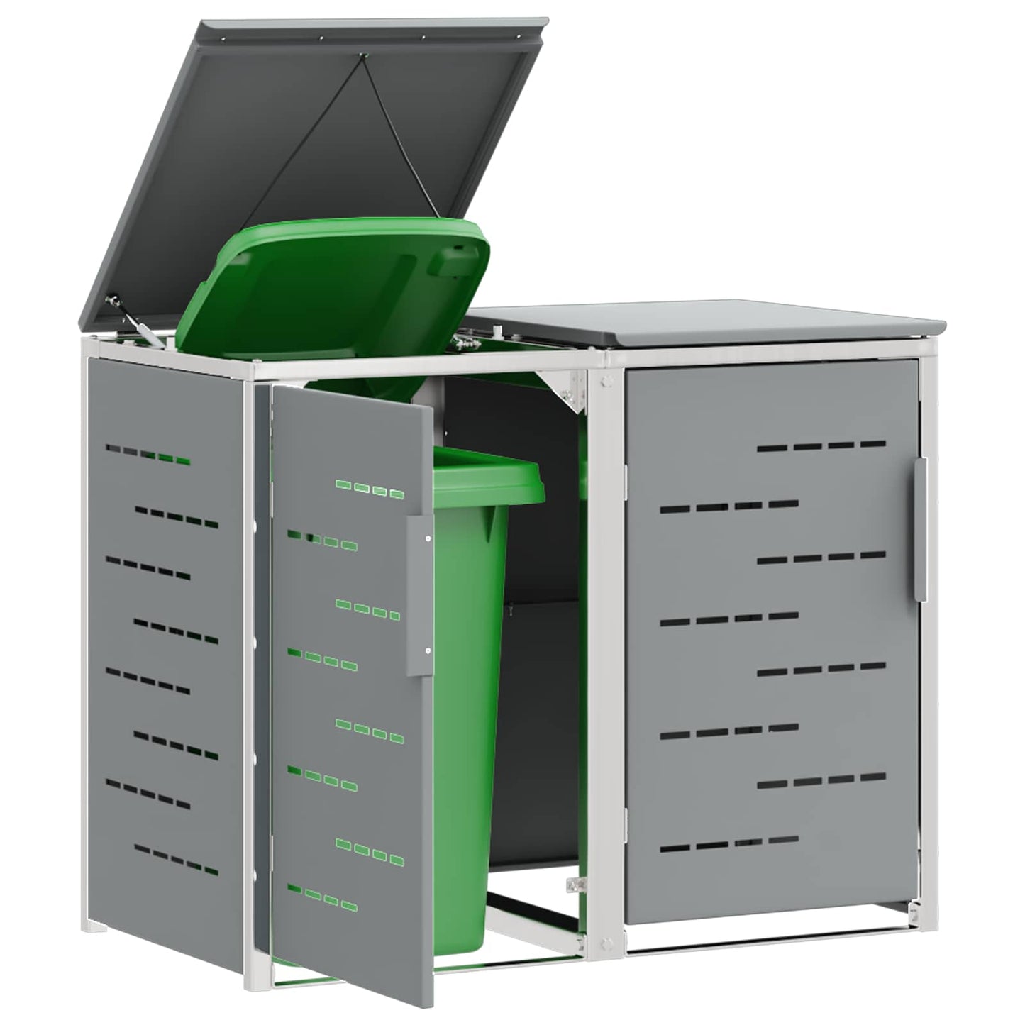 Rollbehälterlagerung for 2 Bins 240L Edelstahl Grau