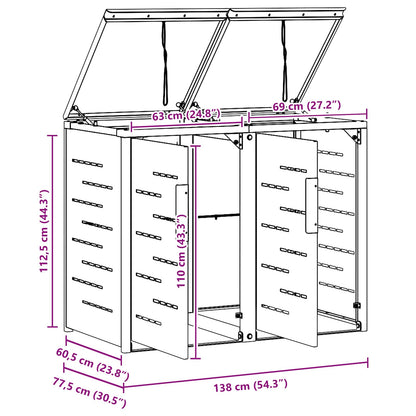 Rollbehälterlagerung for 2 Bins 240L Edelstahl Grau