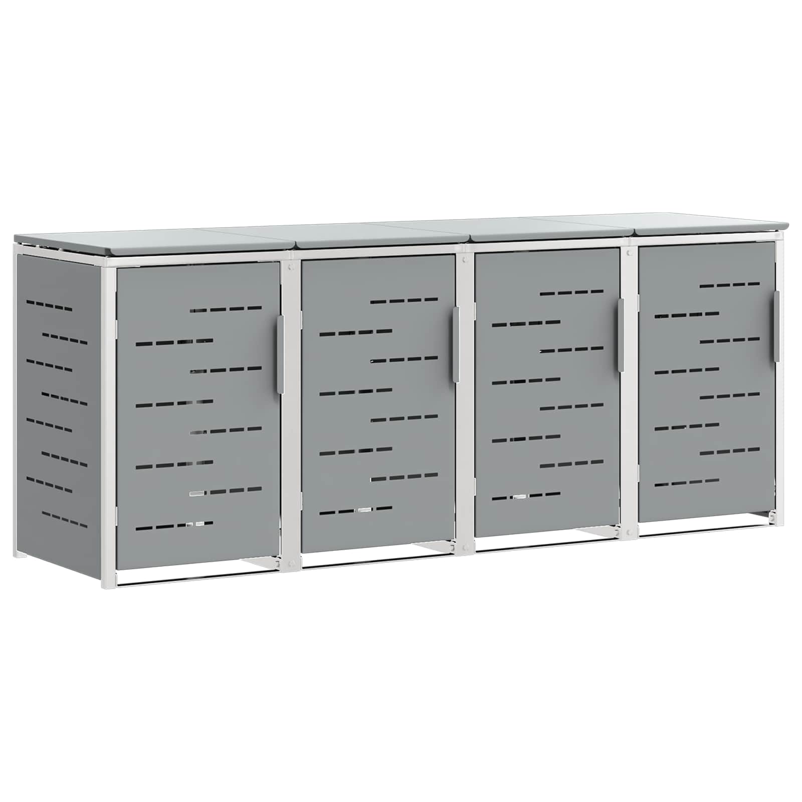 Rollbehälterlagerung for 4 Bins 240L Edelstahl Grau