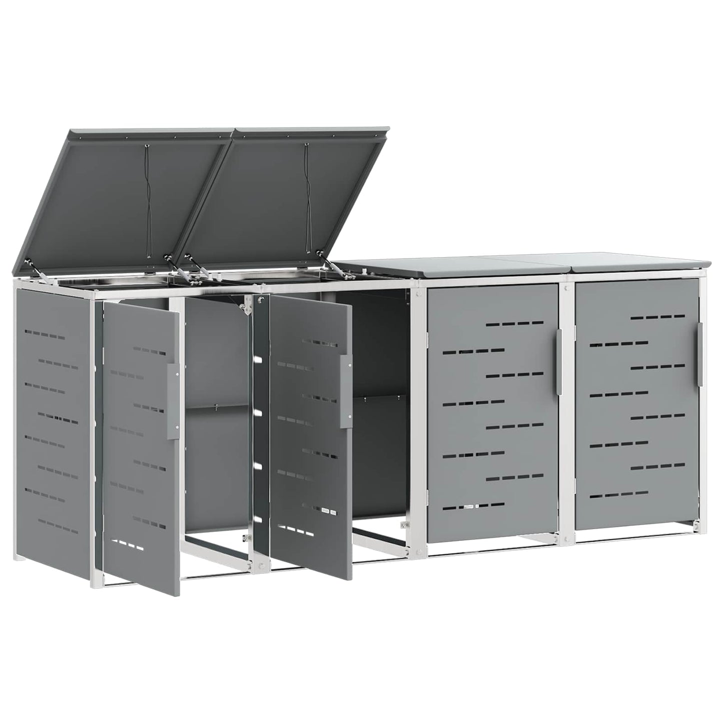 Rollbehälterlagerung for 4 Bins 240L Edelstahl Grau