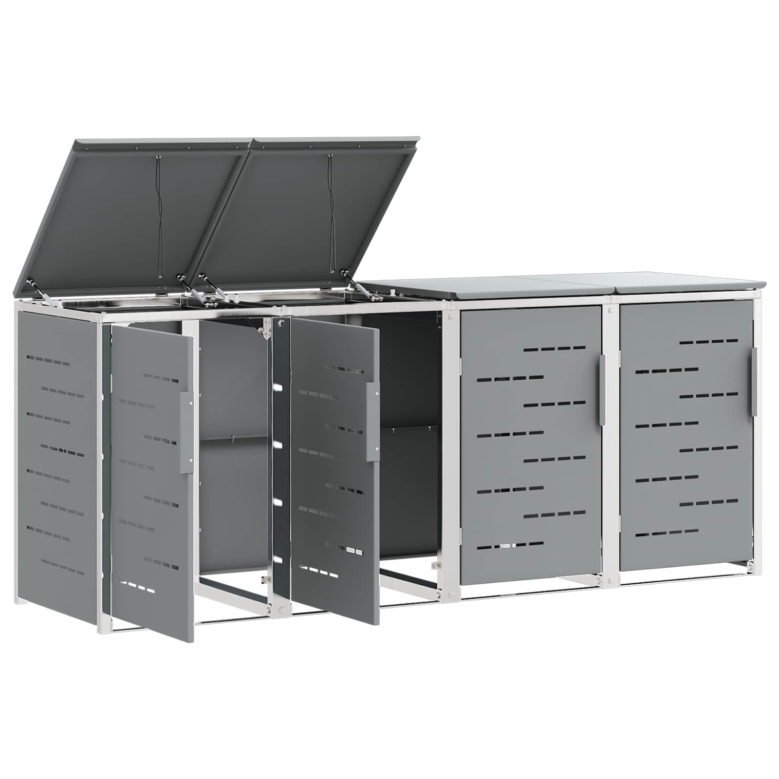 Rollbehälterlagerung for 4 Bins 240L Edelstahl Grau