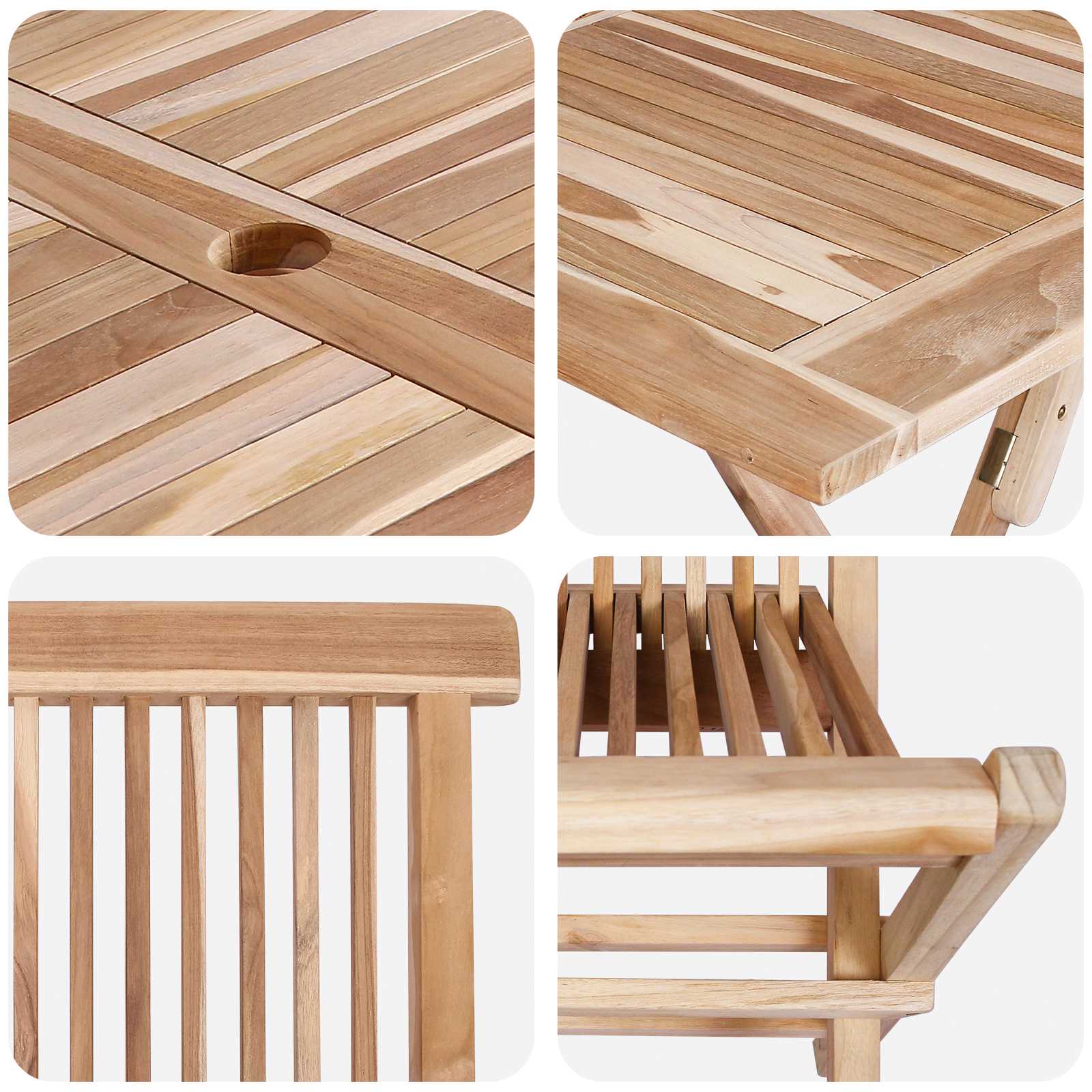 Gartenmöbel Set 5 Stk. Natur Massivholz Teak
