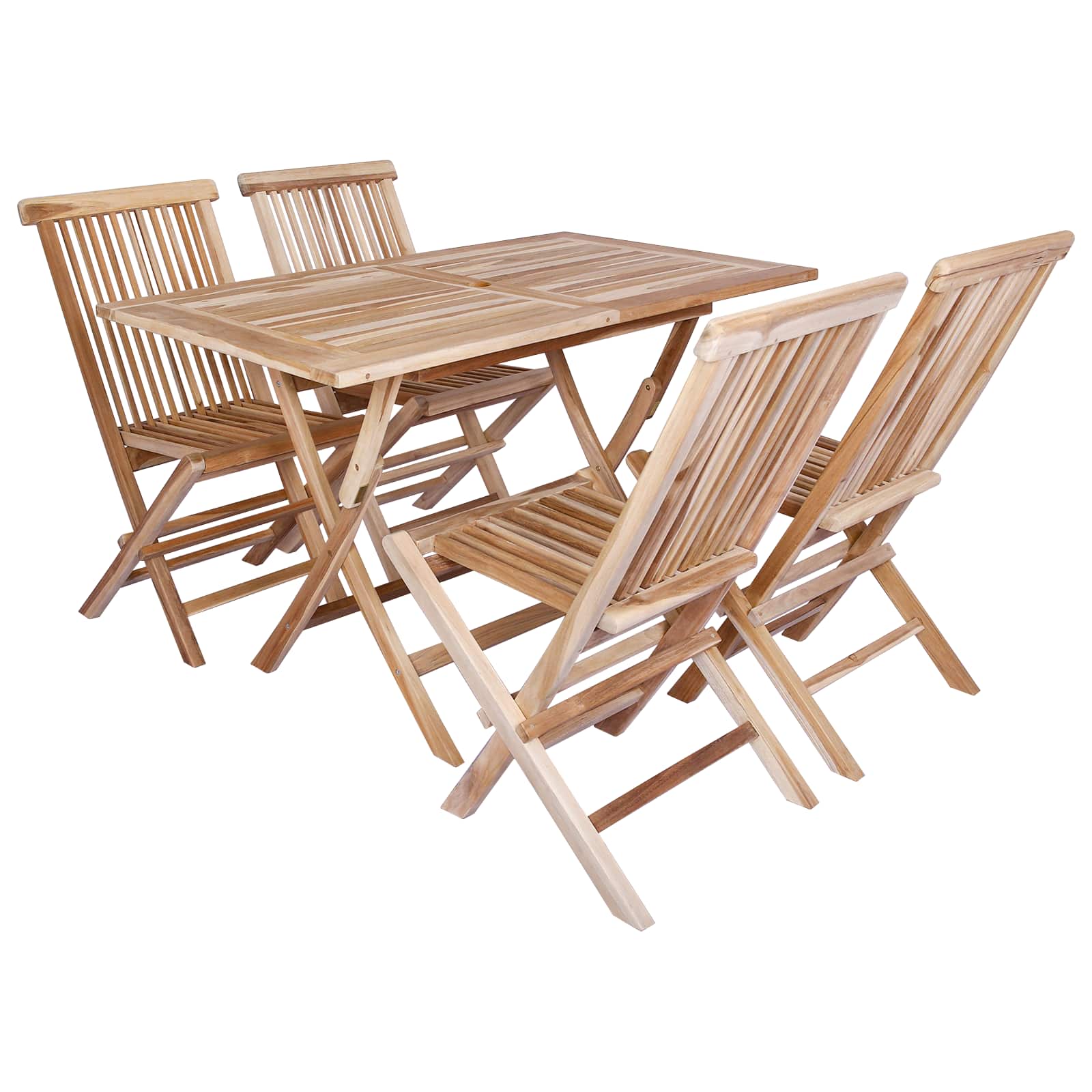 Gartenmöbel Set 5 Stk. Natur Massivholz Teak