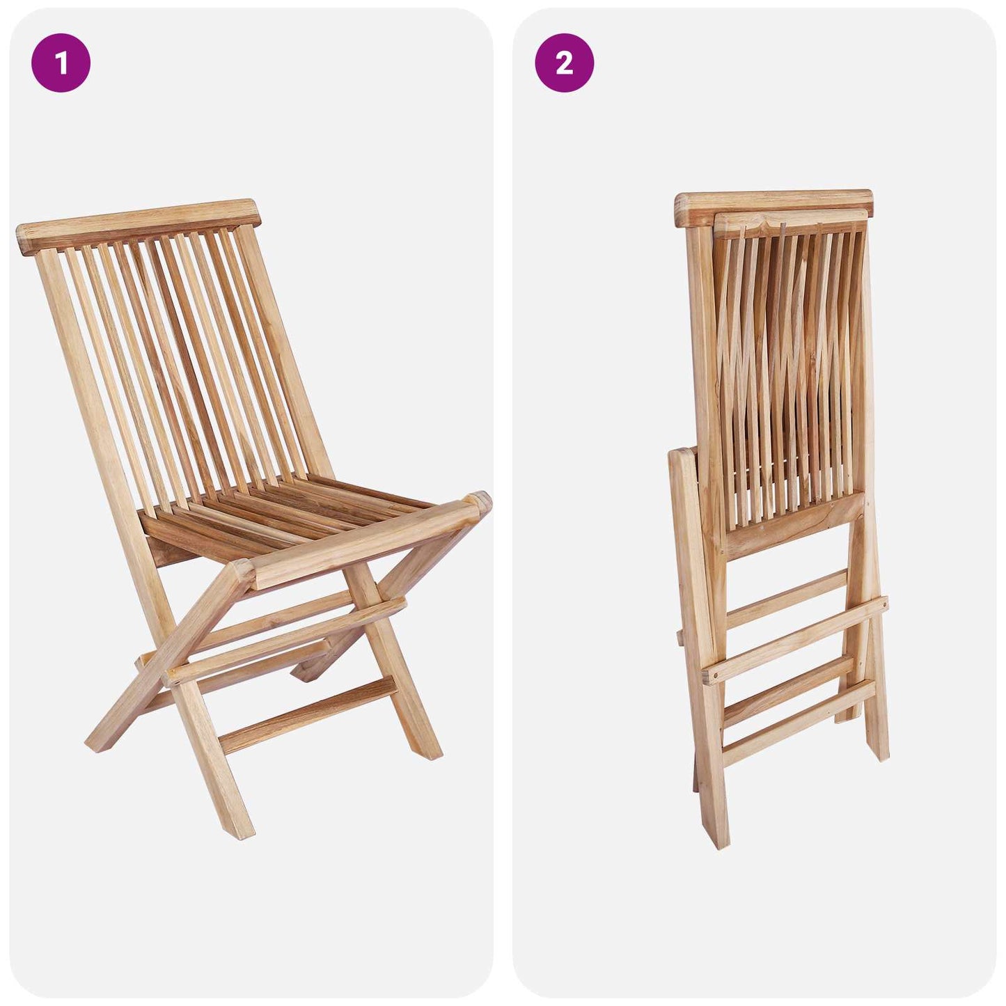 Gartenmöbel Set 5 Stk. Natur Massivholz Teak