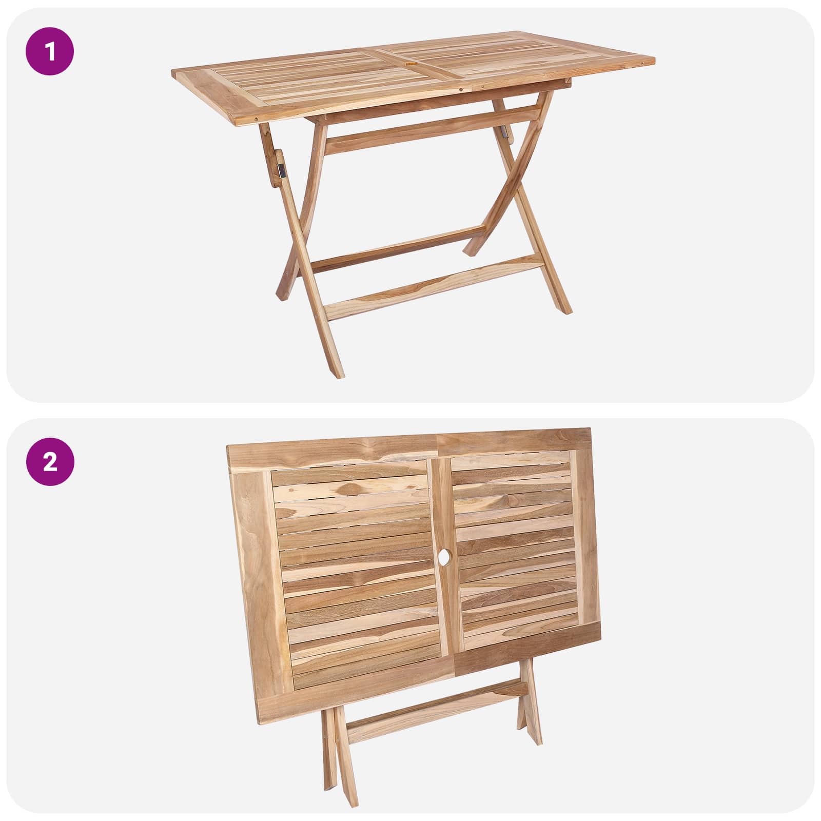 Gartenmöbel Set 7 Stk. Natur Massivholz Teak