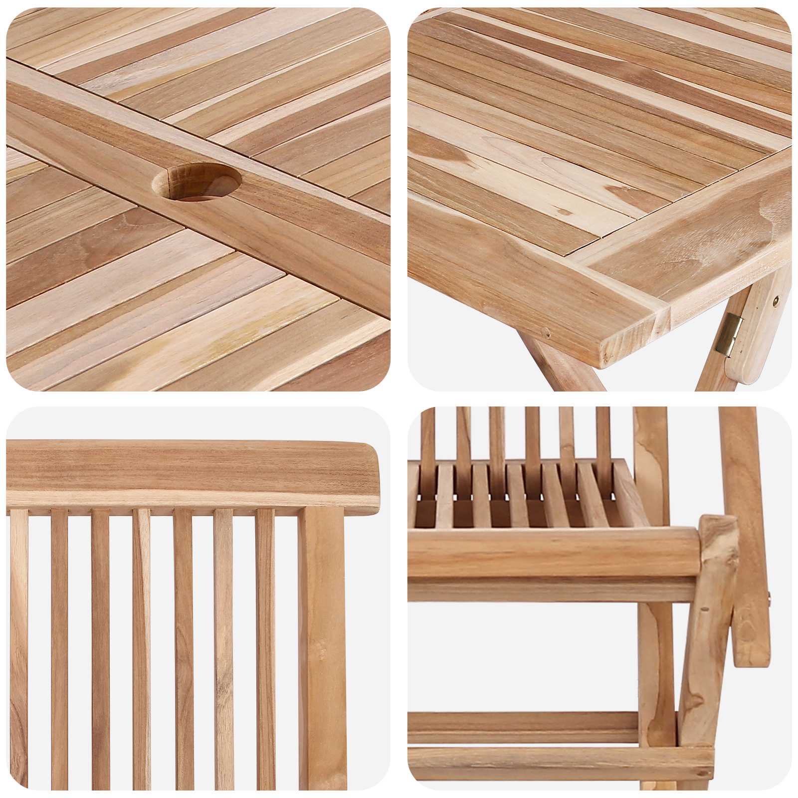 Gartenmöbel Set 5 Stk. Natur Massivholz Teak