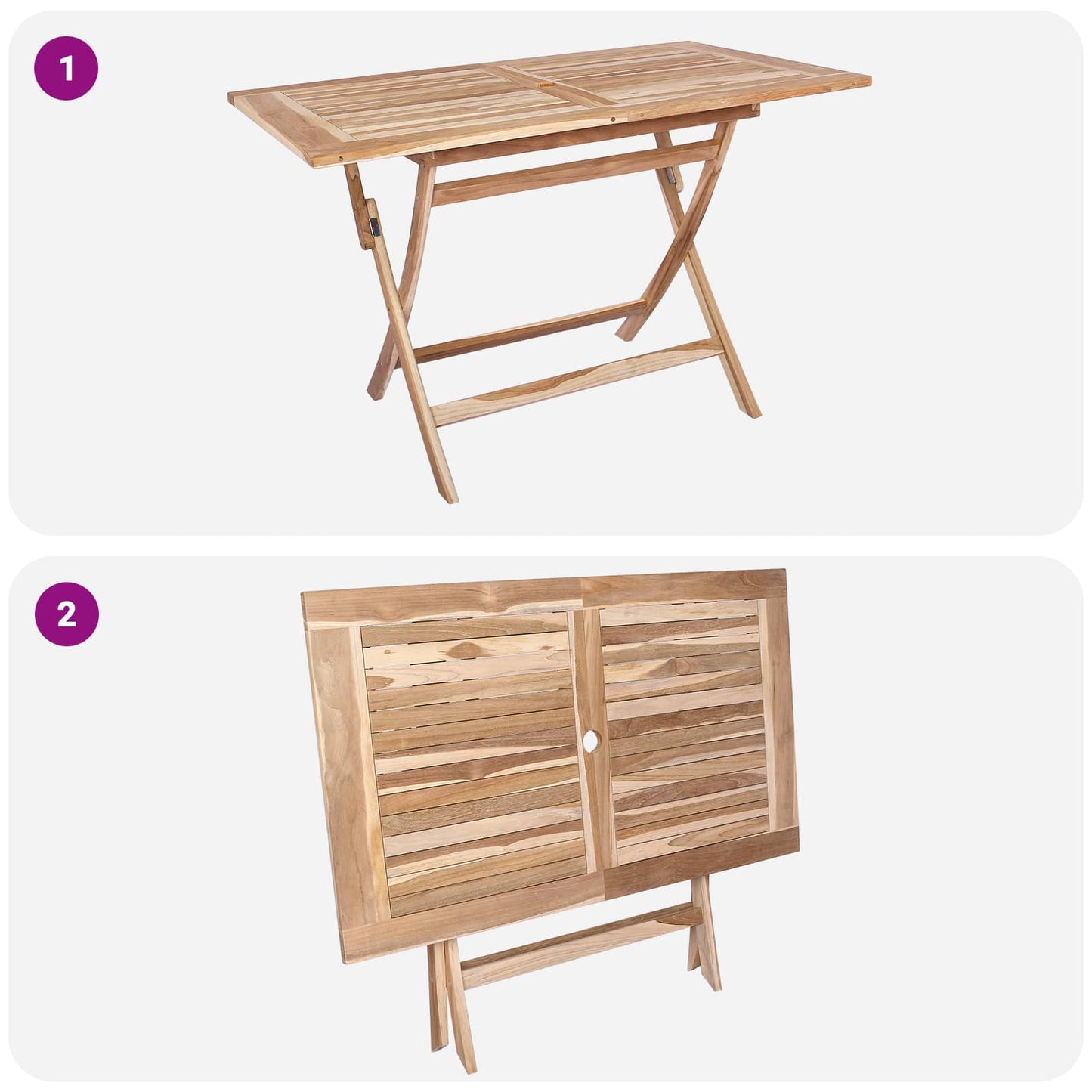 Gartenmöbel Set 5 Stk. Natur Massivholz Teak