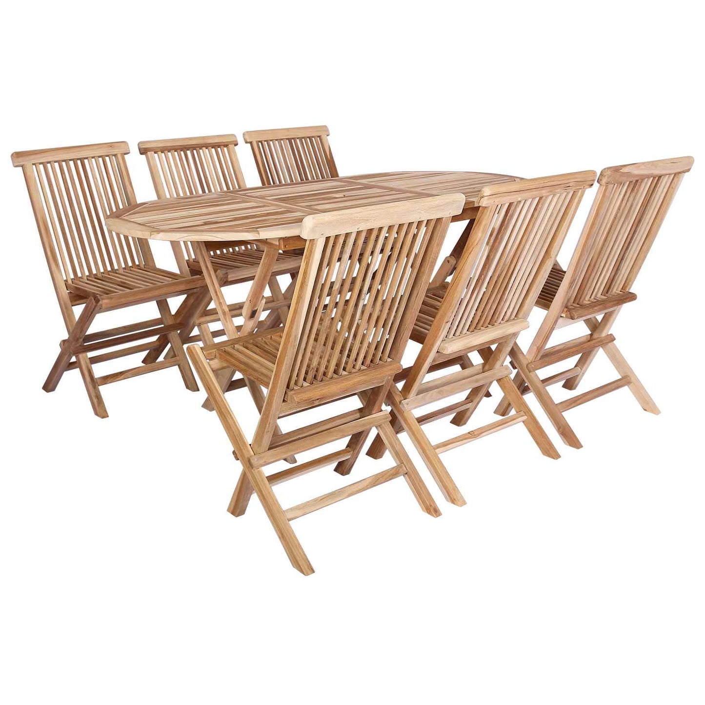 Gartenmöbel Set 7 Stk. Natur Massivholz Teak