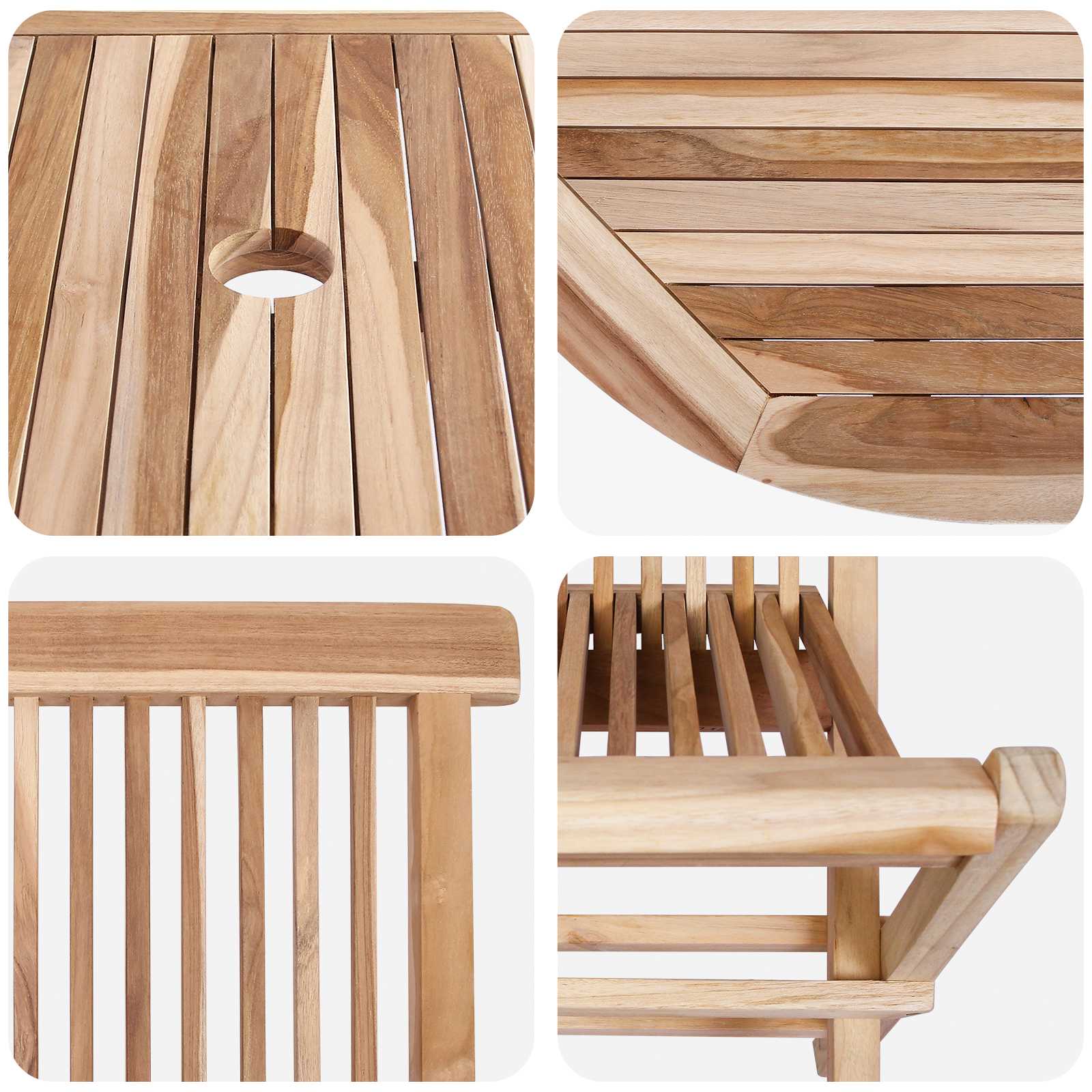 Gartenmöbel Set 9 Stk. Natur Massivholz Teak
