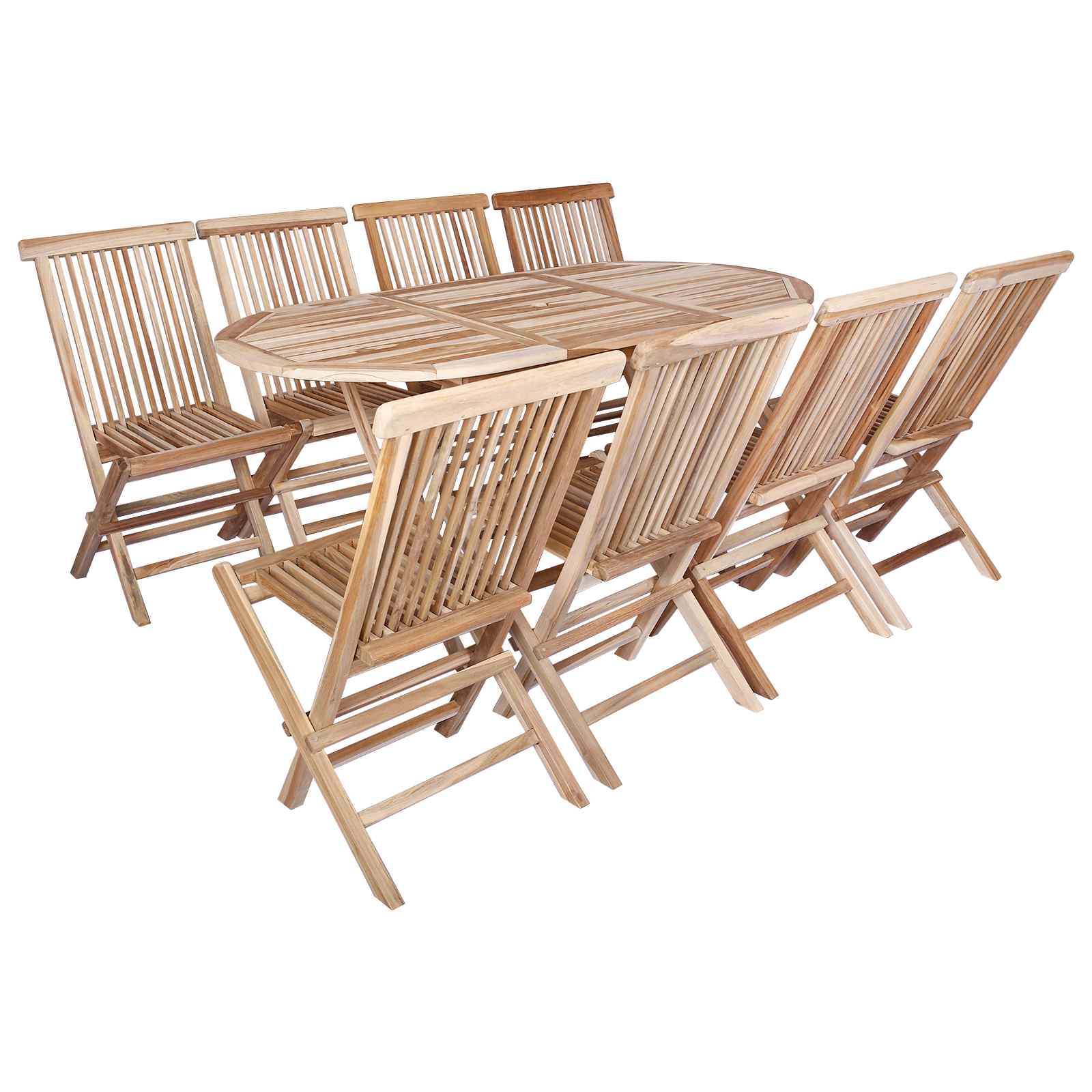 Gartenmöbel Set 9 Stk. Natur Massivholz Teak