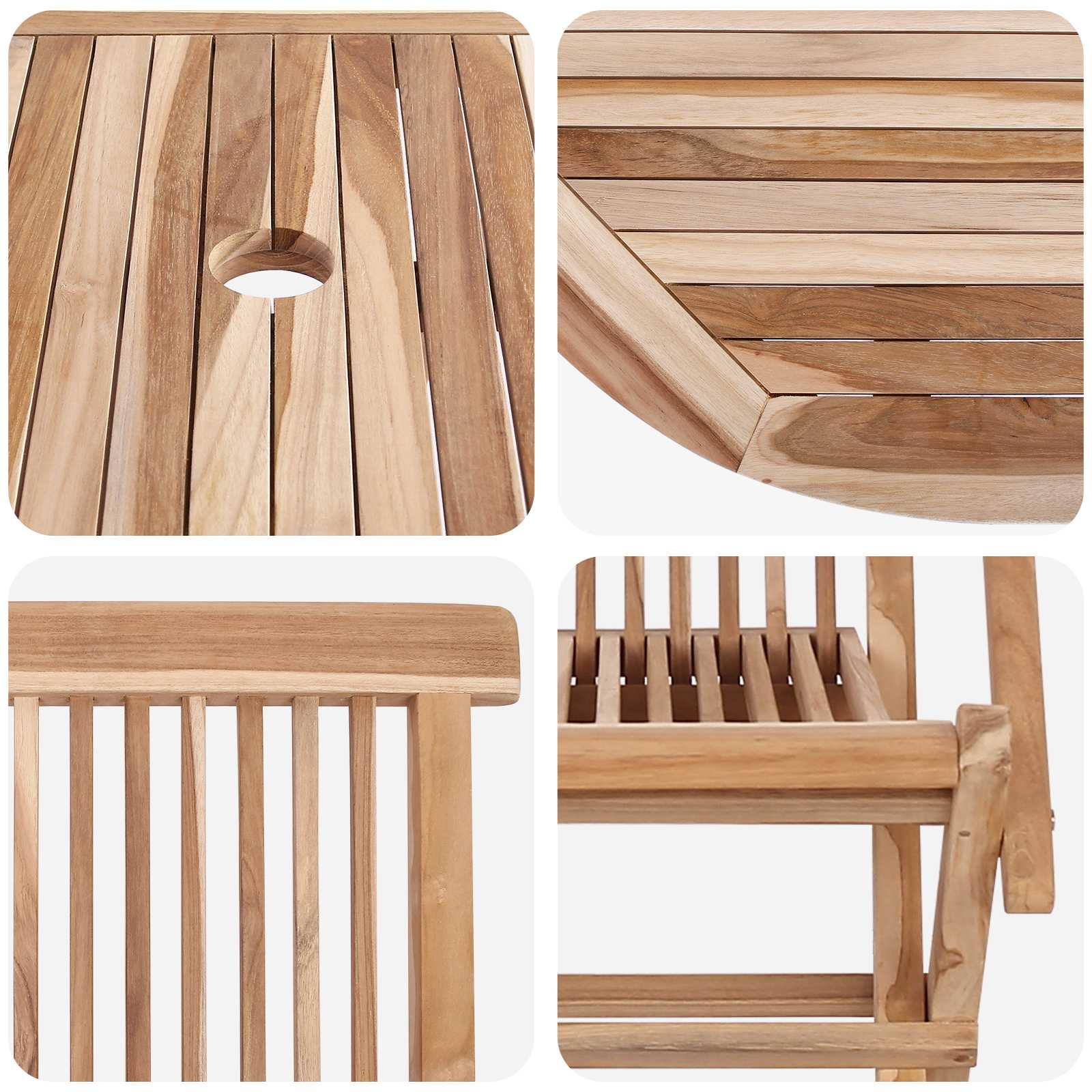Gartenmöbel Set 9 Stk. Natur Massivholz Teak