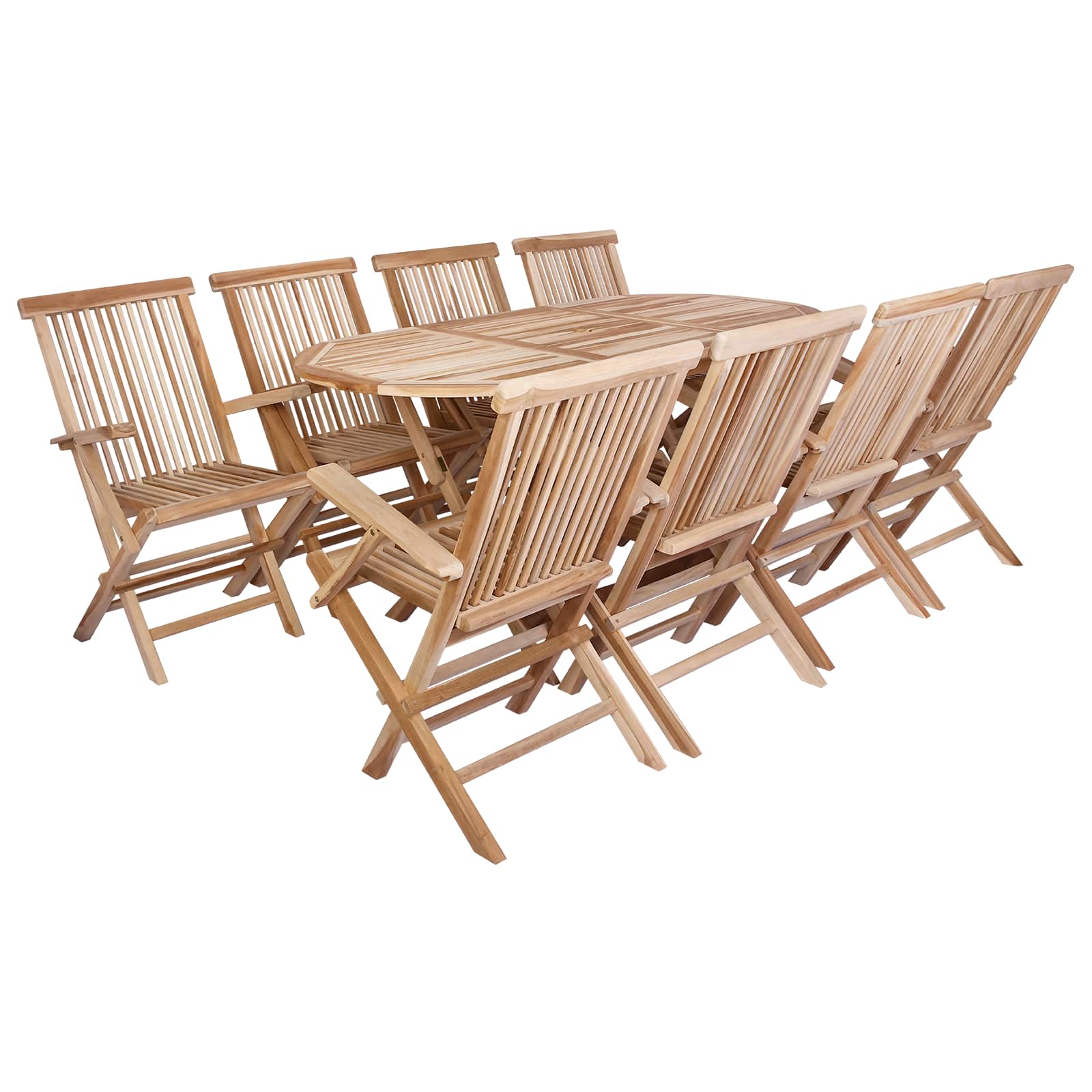 Gartenmöbel Set 9 Stk. Natur Massivholz Teak