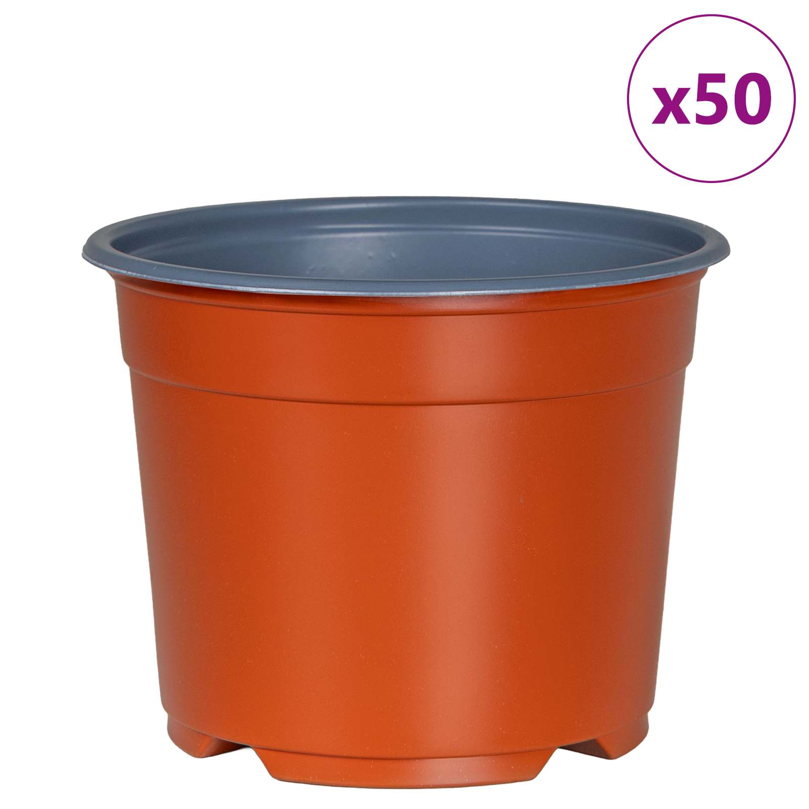 Runder Blumentopf 50 stk. Terrakotta Ø 10 x 8 cm Kunststoff