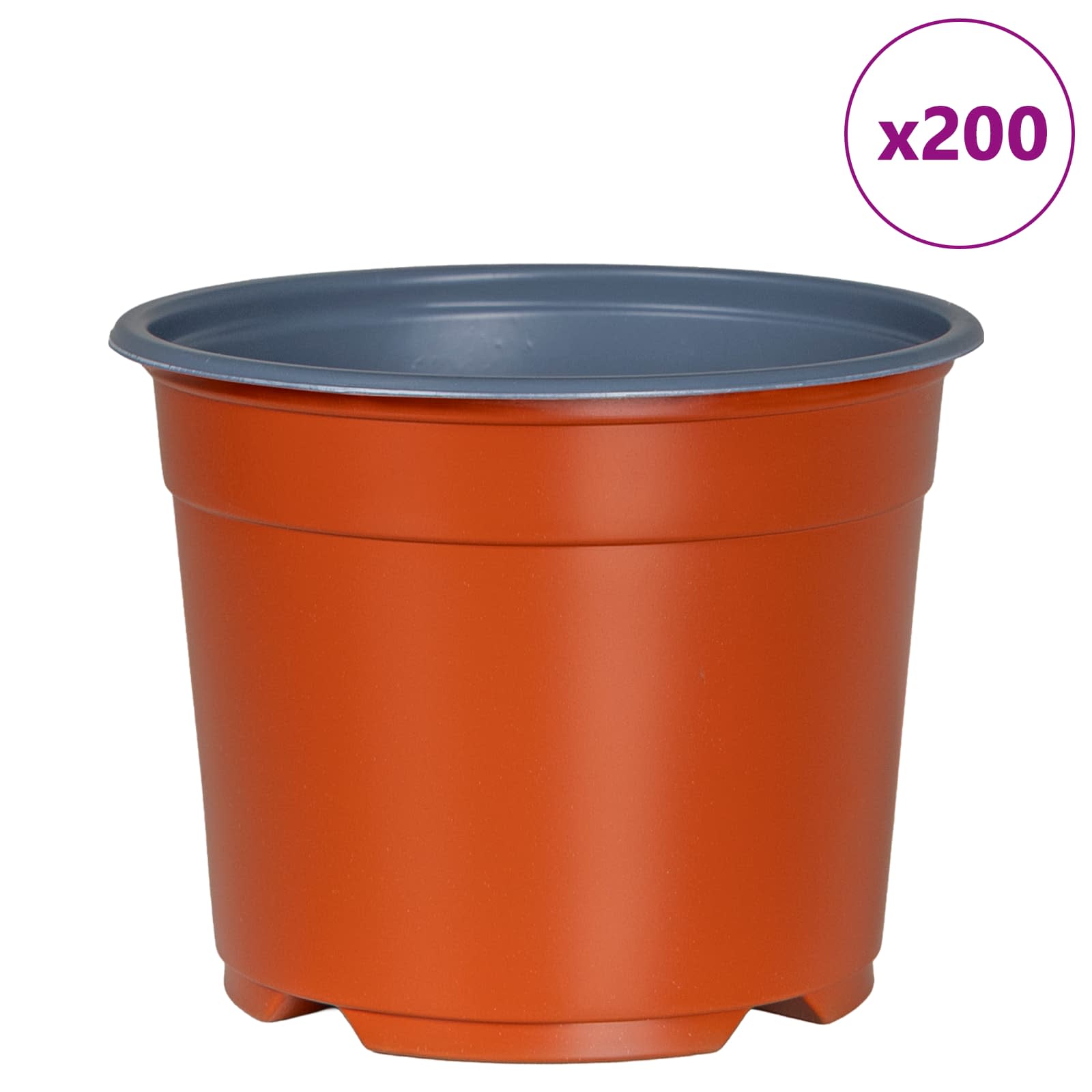 Runder Blumentopf 200 Stk. Terrakotta Ø 10 x 8 cm Kunststoff