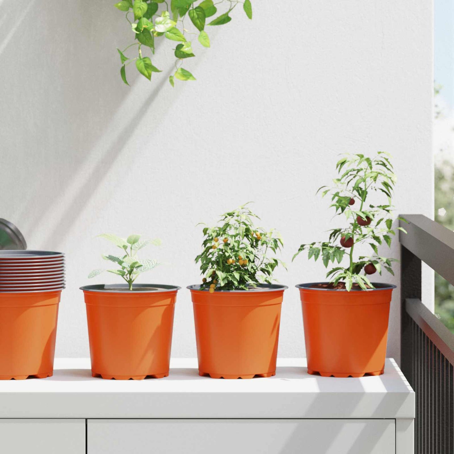 Runder Blumentopf 100 Stk. Terrakotta Ø 15 x 13 cm Kunststoff