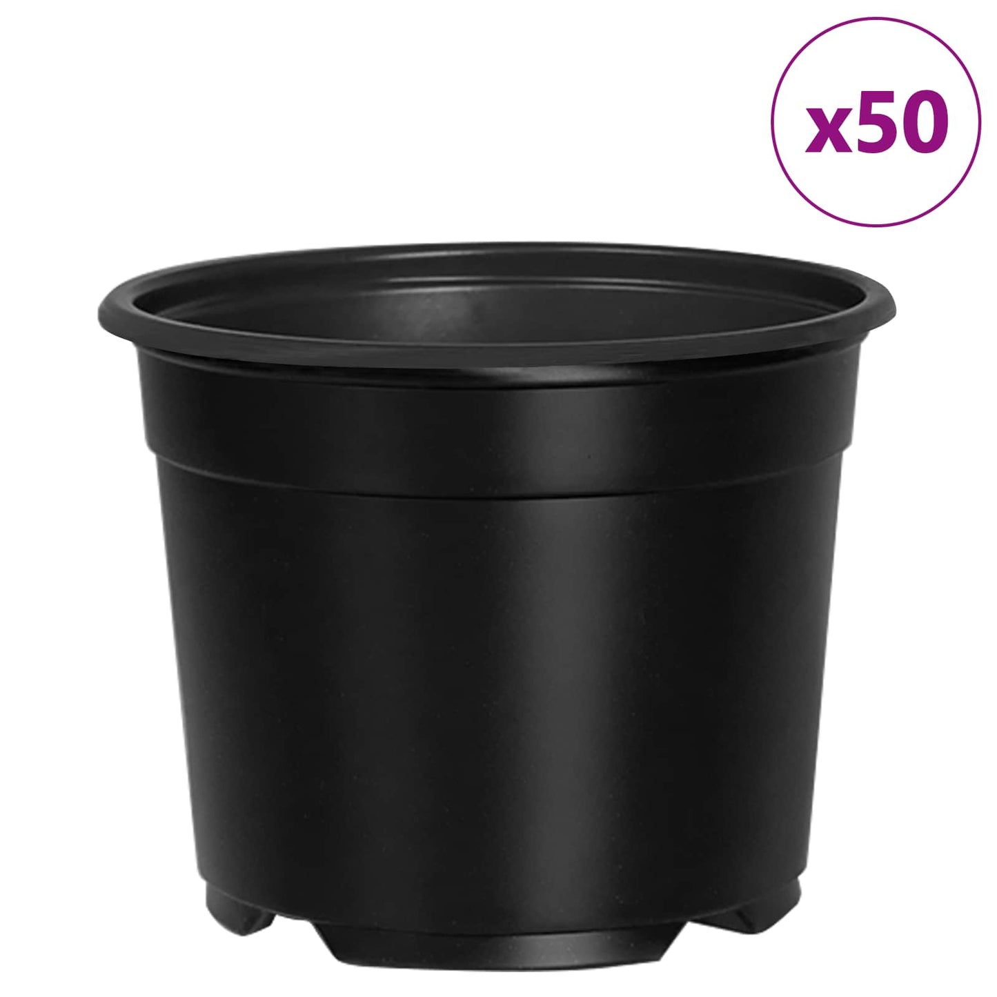 Runder Blumentopf 50 Stk. Schwarz Ø 10 x 8 cm Kunststoff