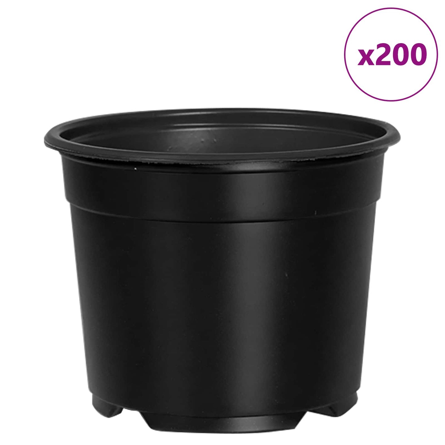 Runder Blumentopf 200 Stk. Schwarz Ø 10 x 8 cm Kunststoff
