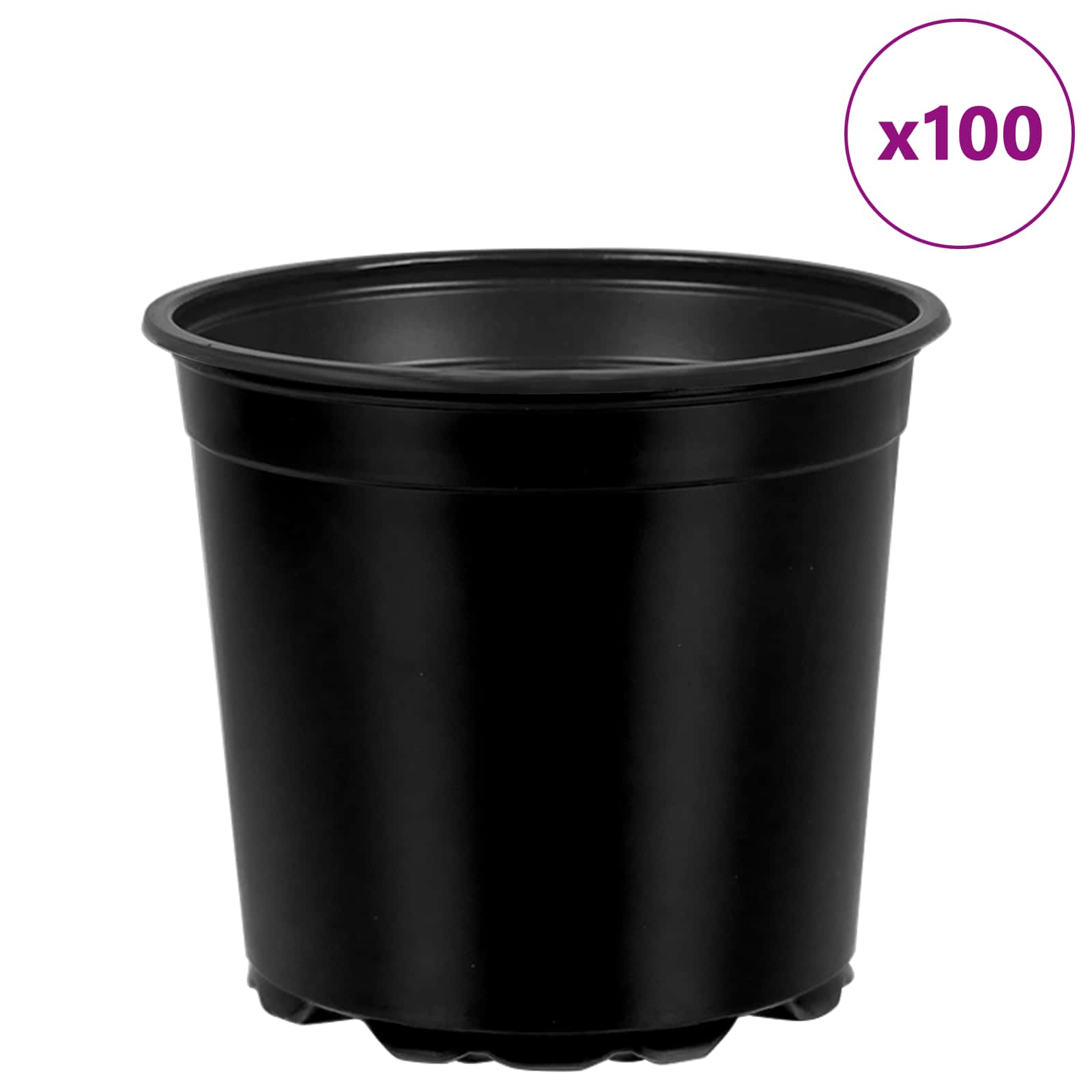 Runder Blumentopf 100 Stk. Schwarz Ø 15 x 13 cm Kunststoff