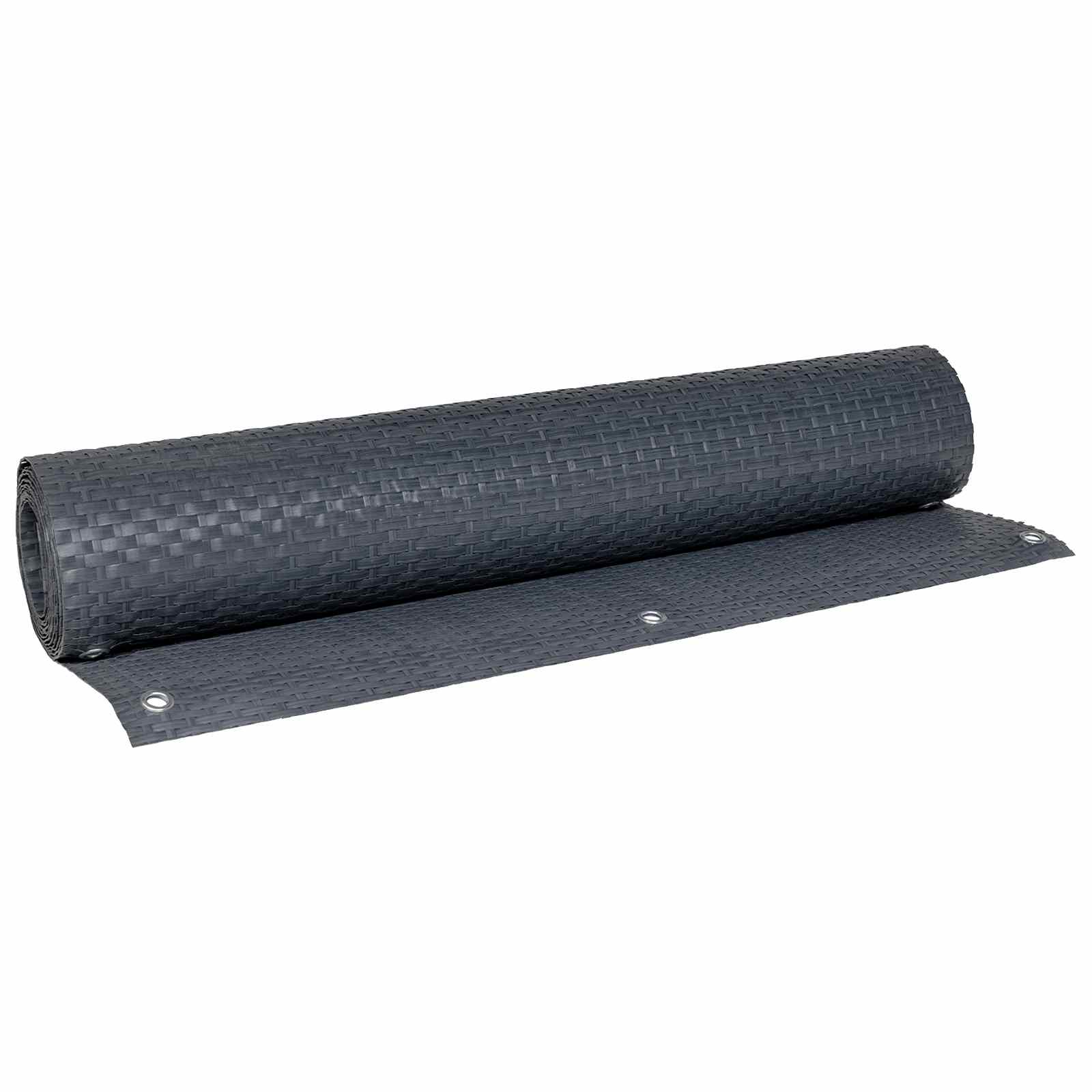 Balkonsichtschutz mit Ösen 300 x 80 cm Poly-Rattan Anthrazit