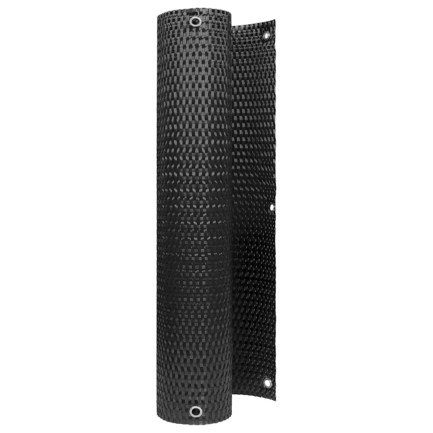 Balkonsichtschutz mit Ösen 300 x 80 cm Poly-Rattan Schwarz
