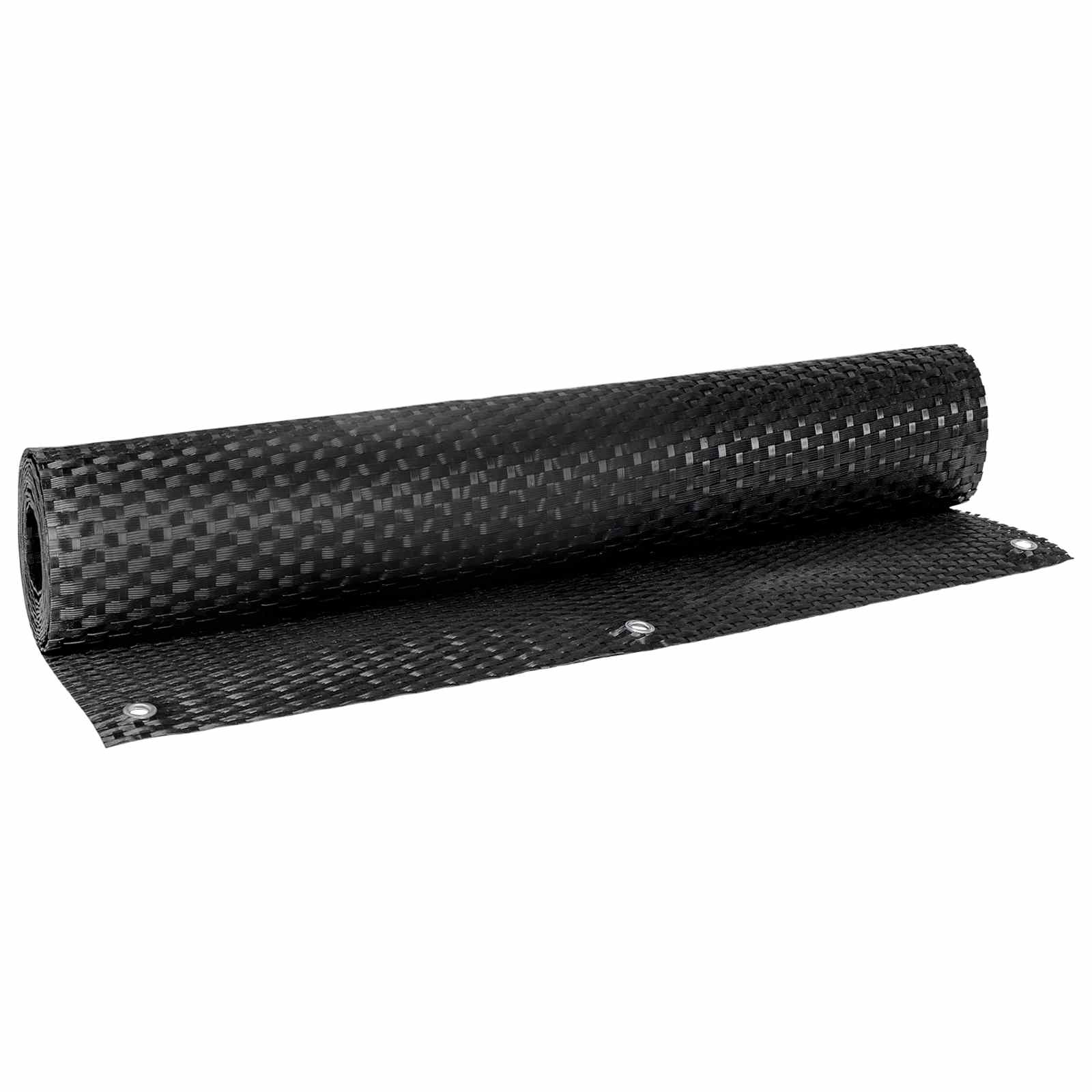Balkonsichtschutz mit Ösen 400 x 80 cm Poly-Rattan Schwarz