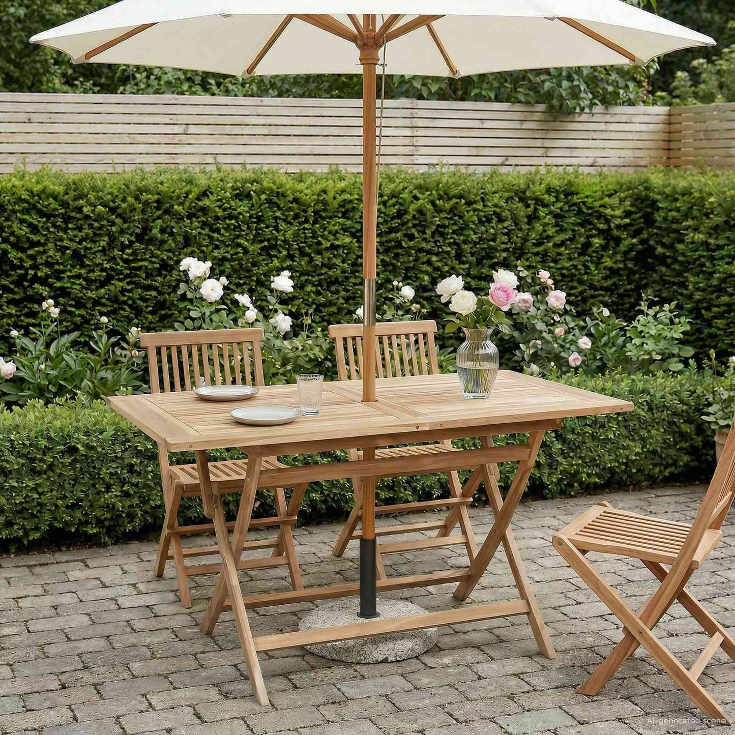 Klappbarer Gartentisch Natur 120 x 70 x 75,5 cm
