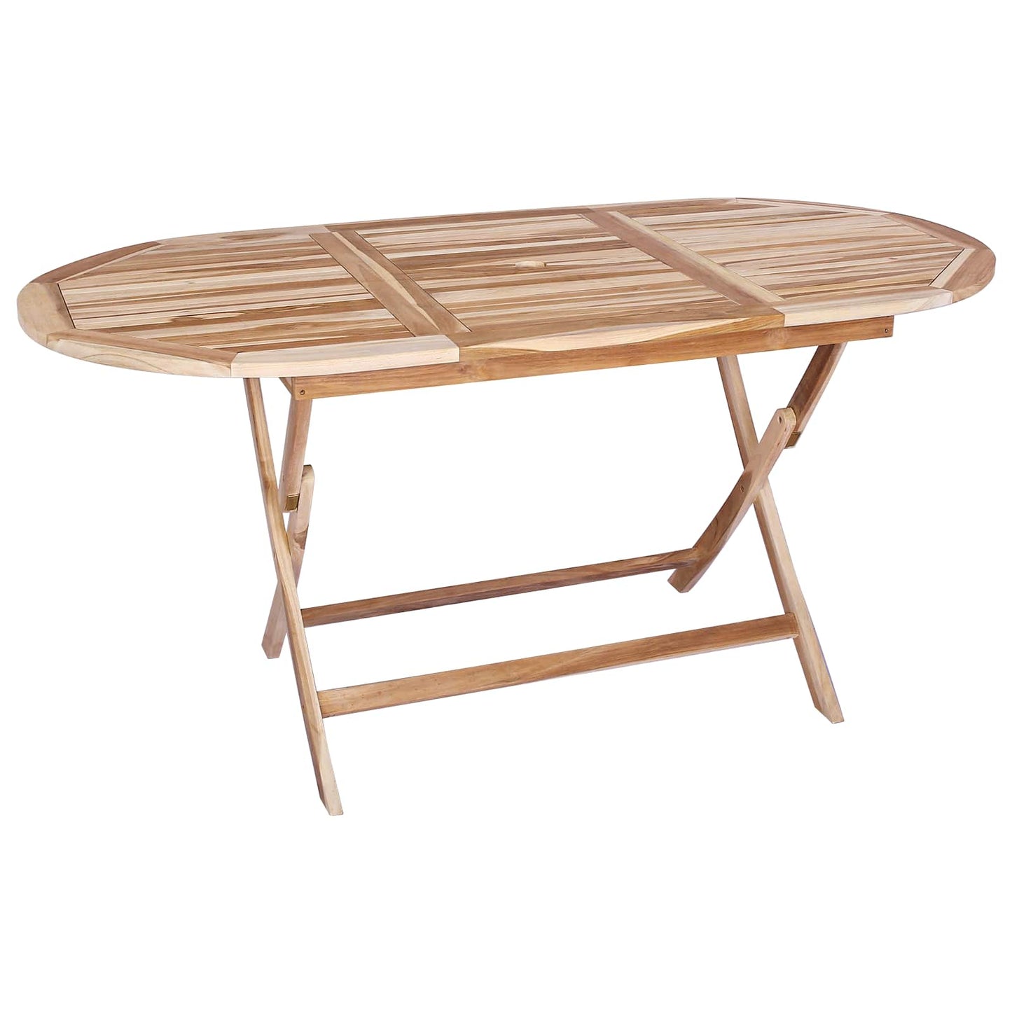 Klappbarer Gartentisch Natur 160 x 80 x 76 cm Massivholz Teak