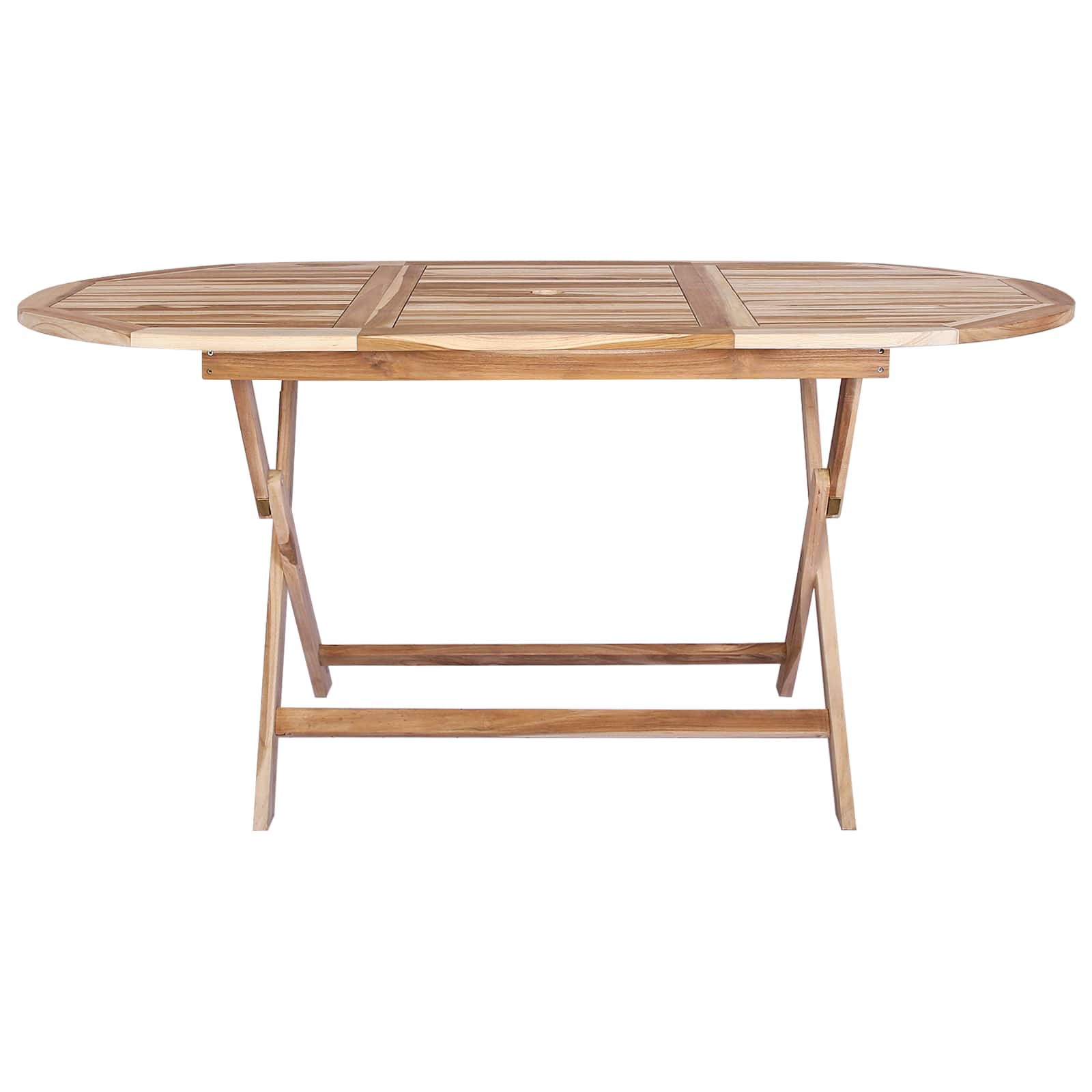 Klappbarer Gartentisch Natur 160 x 80 x 76 cm Massivholz Teak