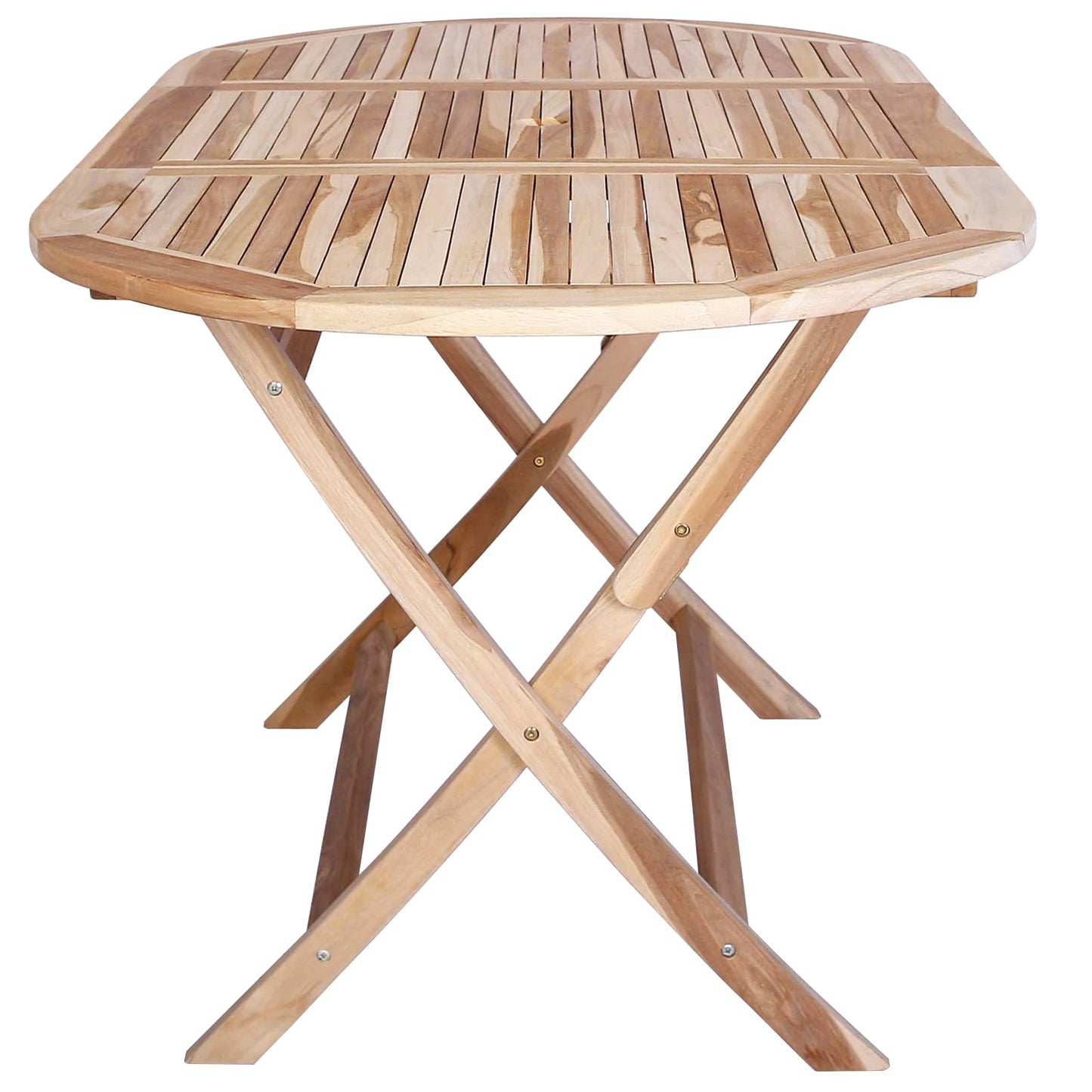Klappbarer Gartentisch Natur 160 x 80 x 76 cm Massivholz Teak