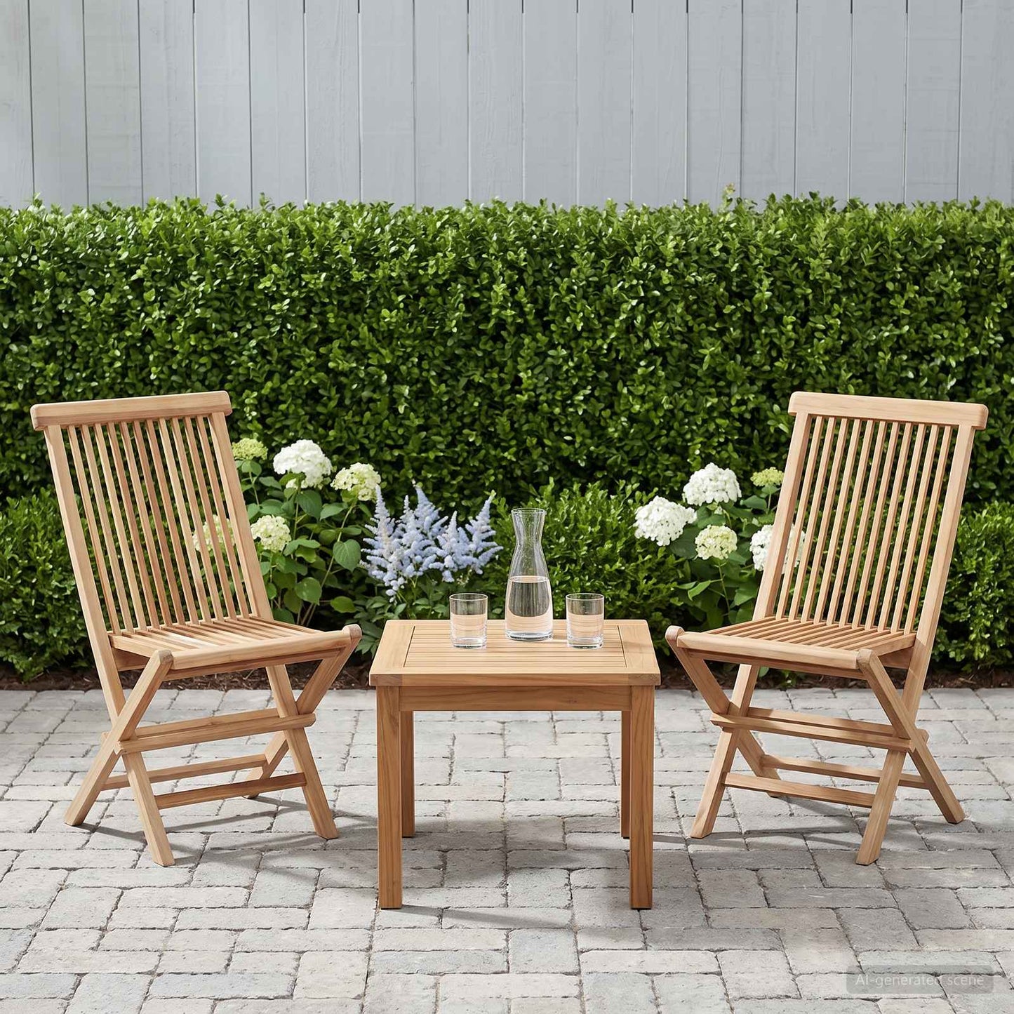 Klappbarer Gartenstuhl 2 Stk. Natur Massivholz Teak
