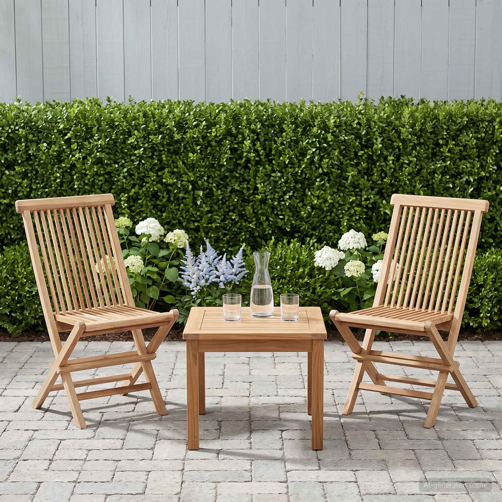 Klappbarer Gartenstuhl 2 Stk. Natur Massivholz Teak