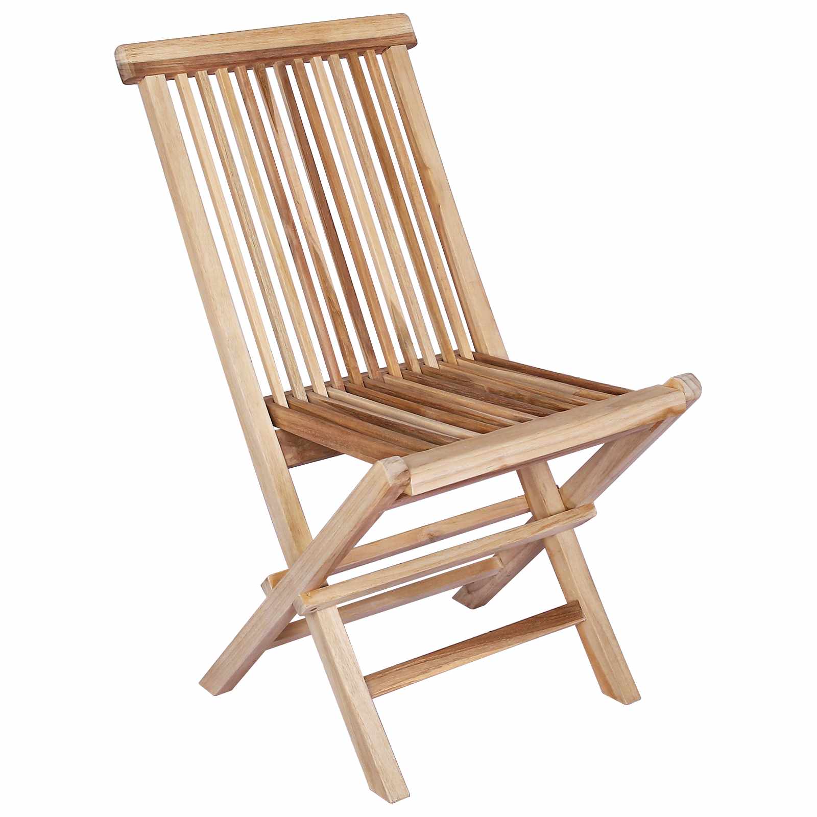 Klappbarer Gartenstuhl 2 Stk. Natur Massivholz Teak