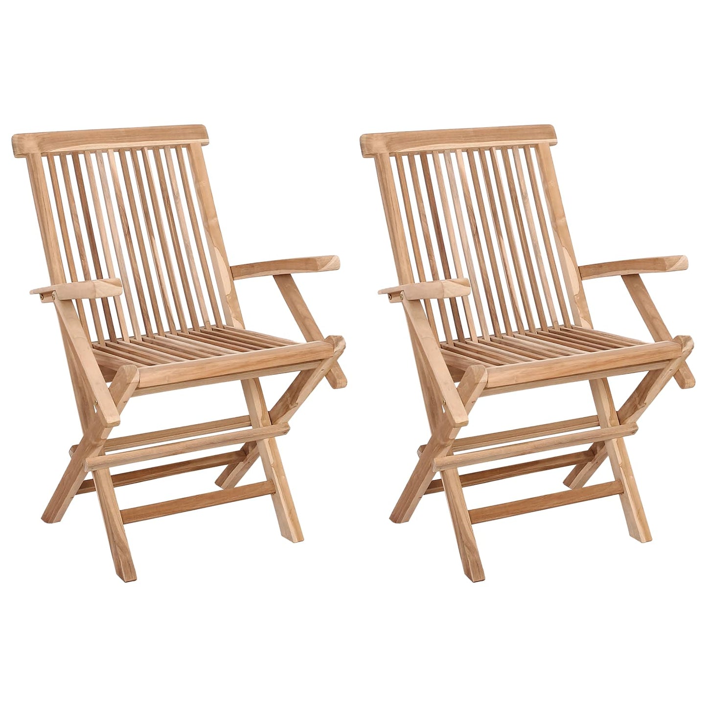 Klappbarer Gartenstuhl 2 Stk. Natur Massivholz Teak