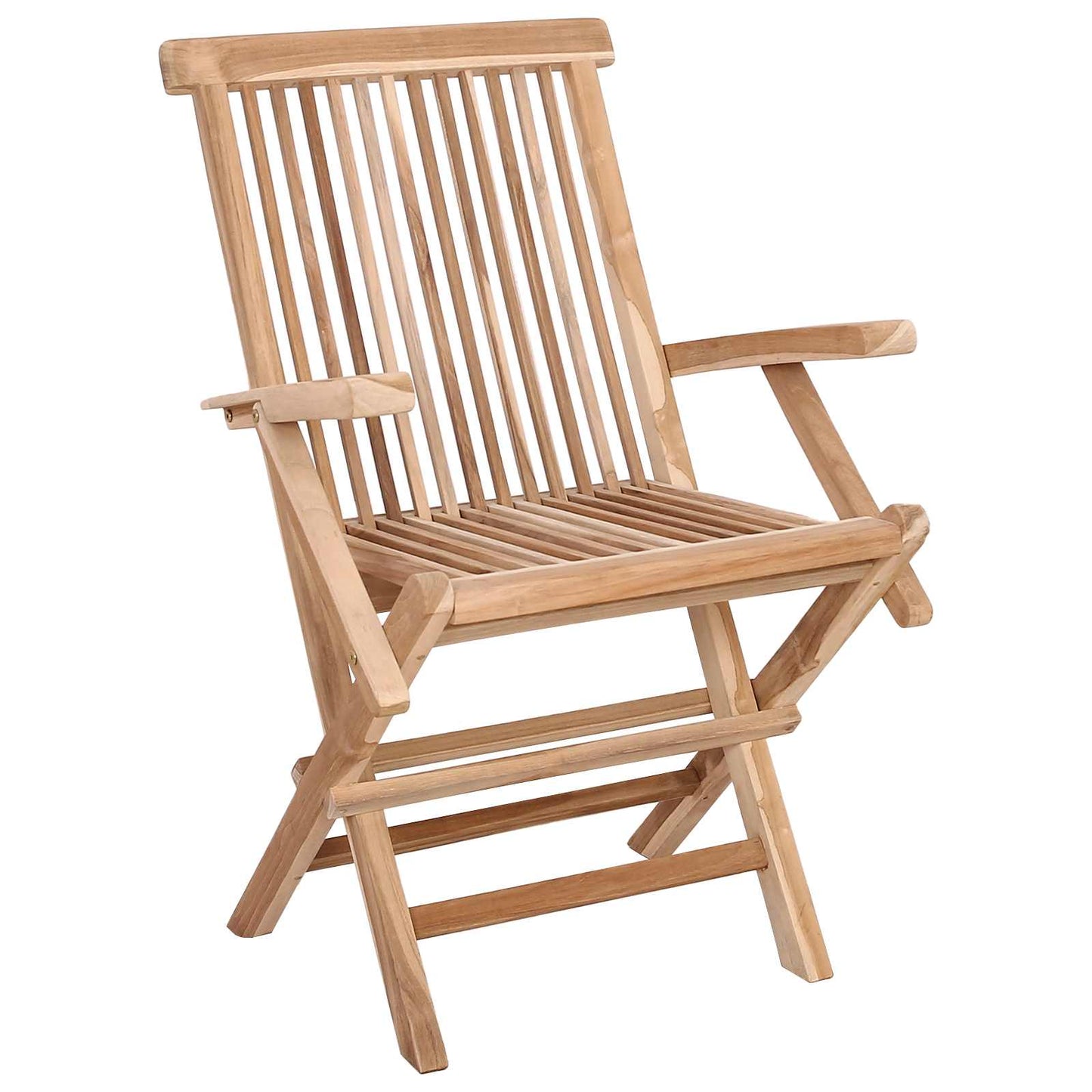 Klappbarer Gartenstuhl 2 Stk. Natur Massivholz Teak