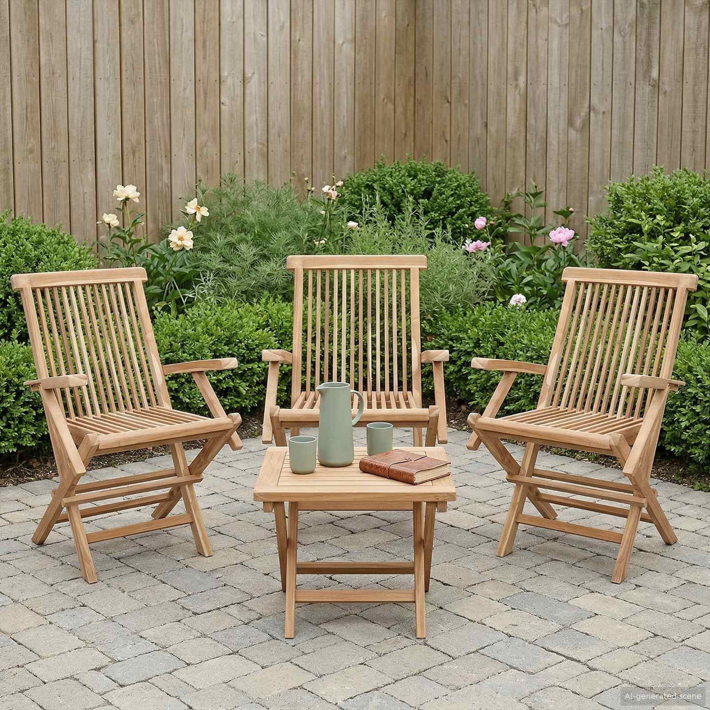 Klappbarer Gartenstuhl 3 Stk. Natur Massivholz Teak