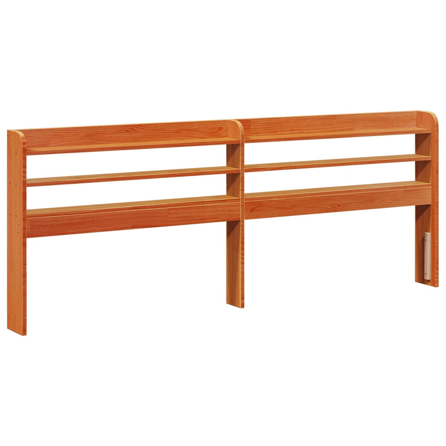 Bettrahmen mit Kopfteil 2 pcs Wachsbraun Massivholz Kiefer
