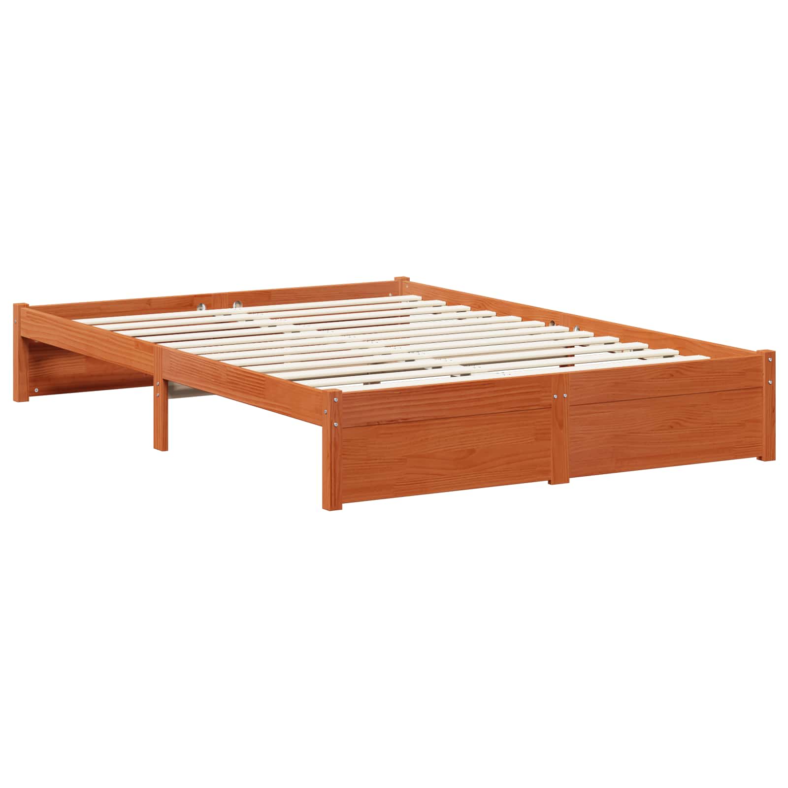 Bettrahmen mit Schubladen 3 pcs Wachsbraun Massivholz Kiefer