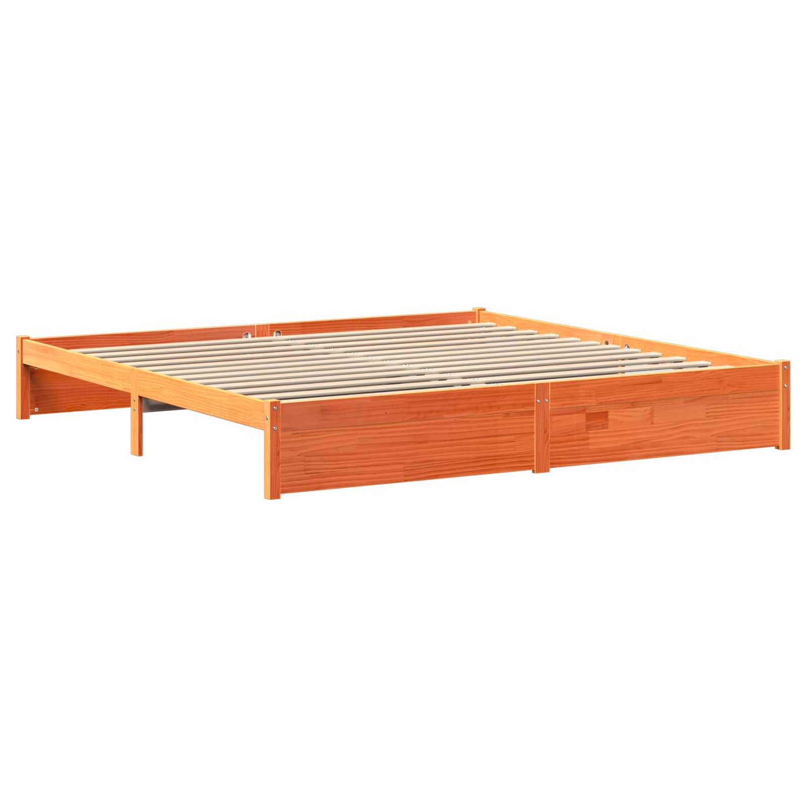 Bettgestell mit Aufbewahrungskopfteil 2 pcs Wachsbraun