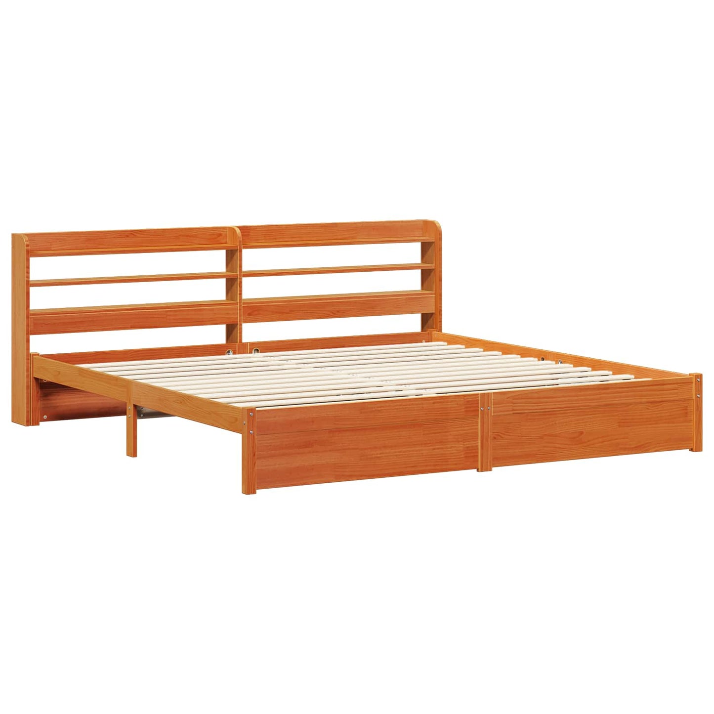 Bettrahmen Wachsbraun 200 x 200 cm Massivholz Kiefer