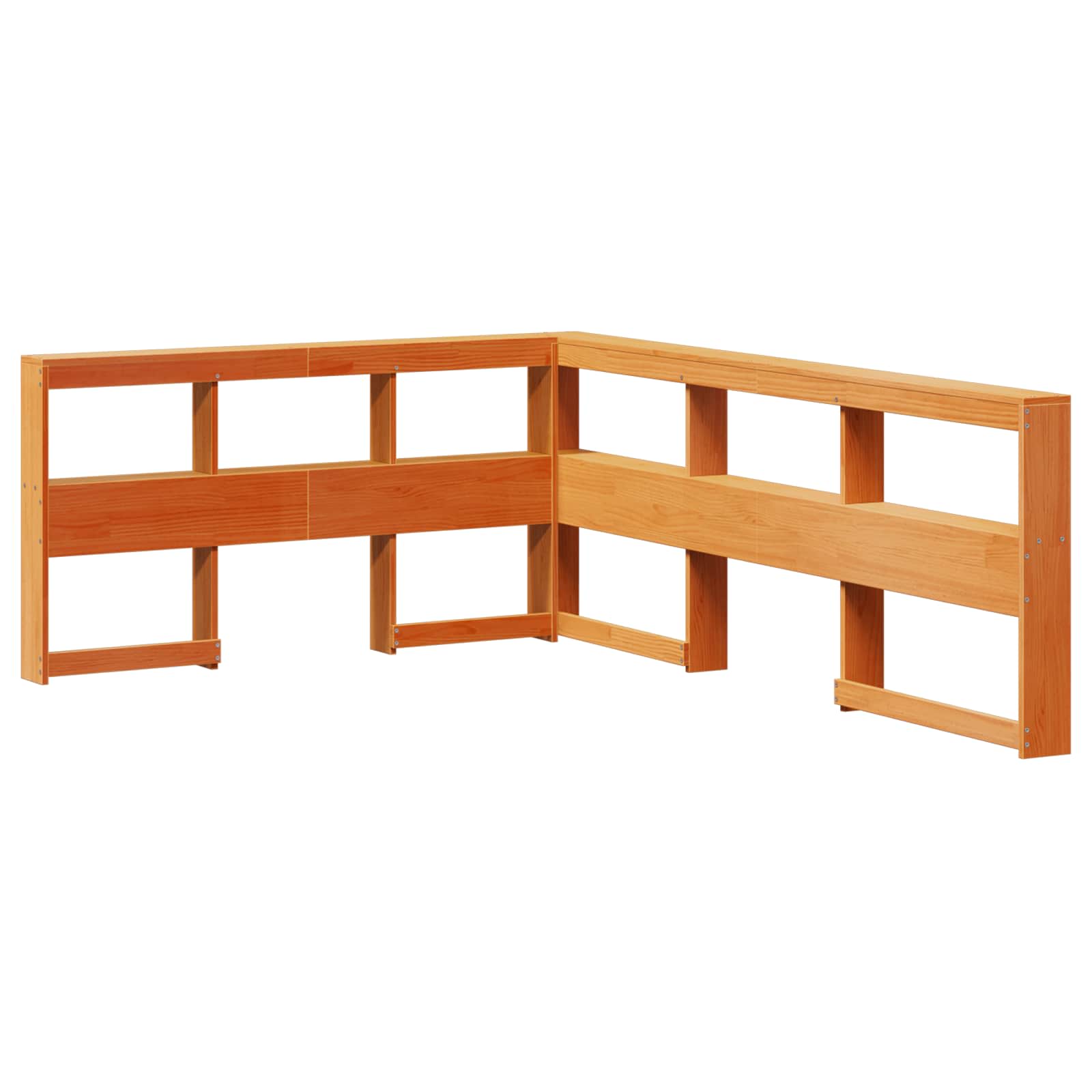 Bücherregal-Bett mit Kopfteil 2 pcs Wachsbraun 200 x 140 cm