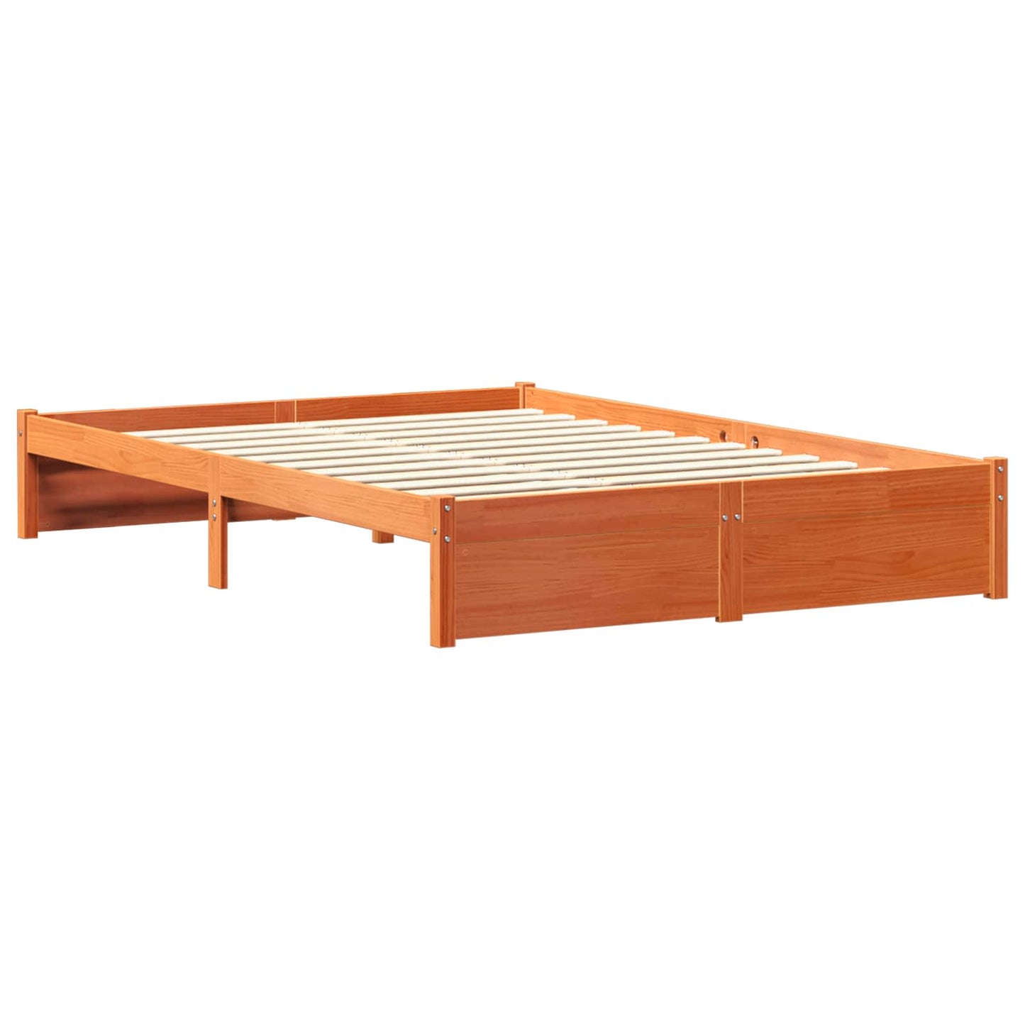 Bücherregal-Bett mit Kopfteil 2 pcs Wachsbraun 200 x 140 cm