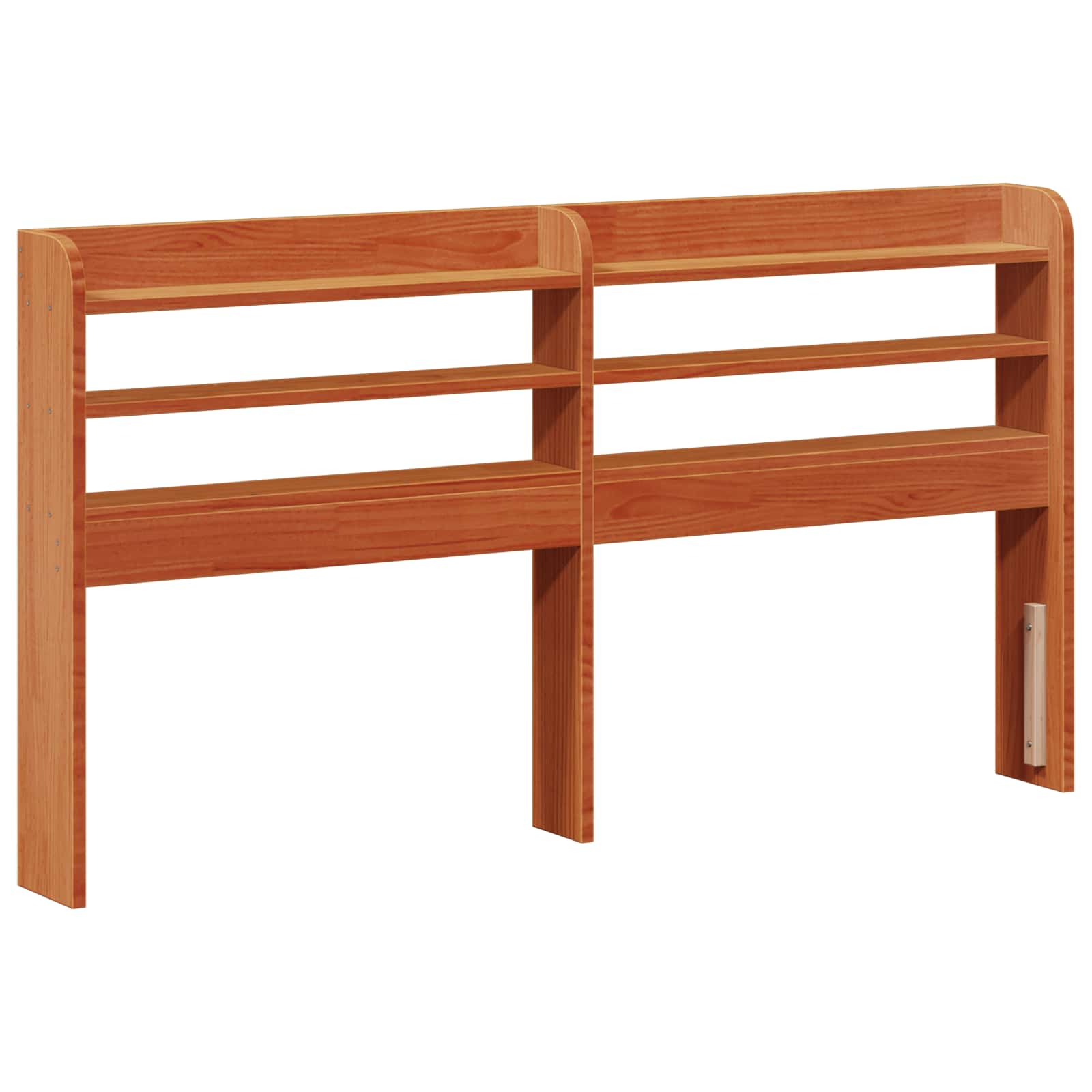 Bettrahmen mit Regal 2 stk. Wachsbraun Massivholz Kiefer